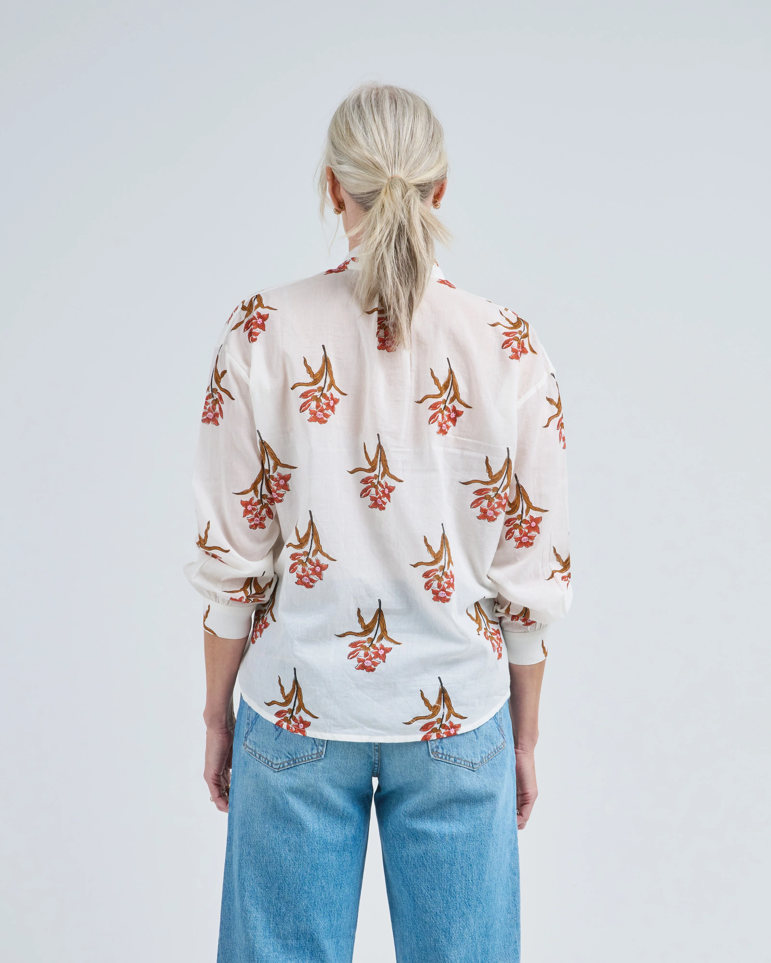kiki persimmon flower shirt - Image 4