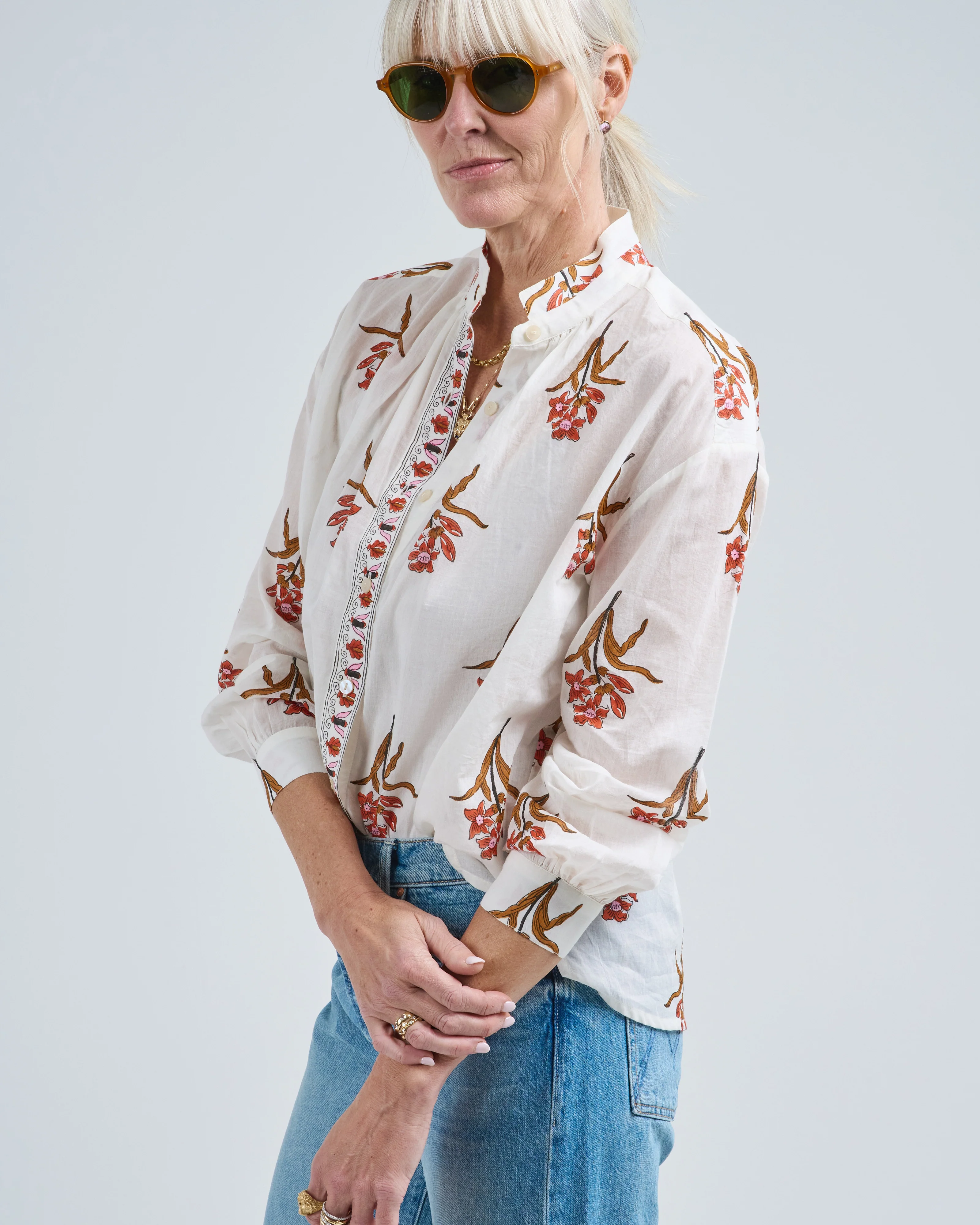 kiki persimmon flower shirt - Image 5