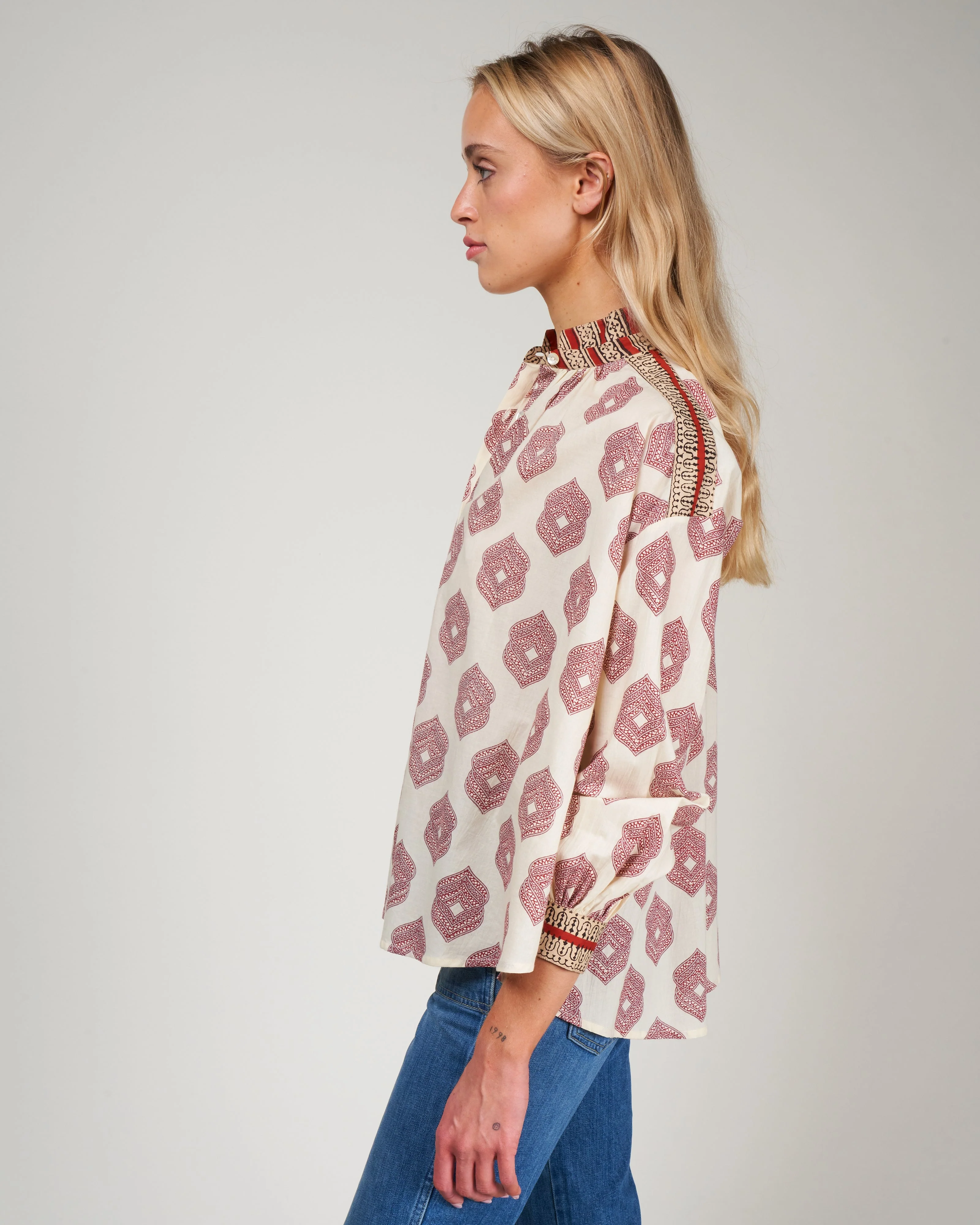 kiki red orchid shirt - ecru/white red orchid - Image 3