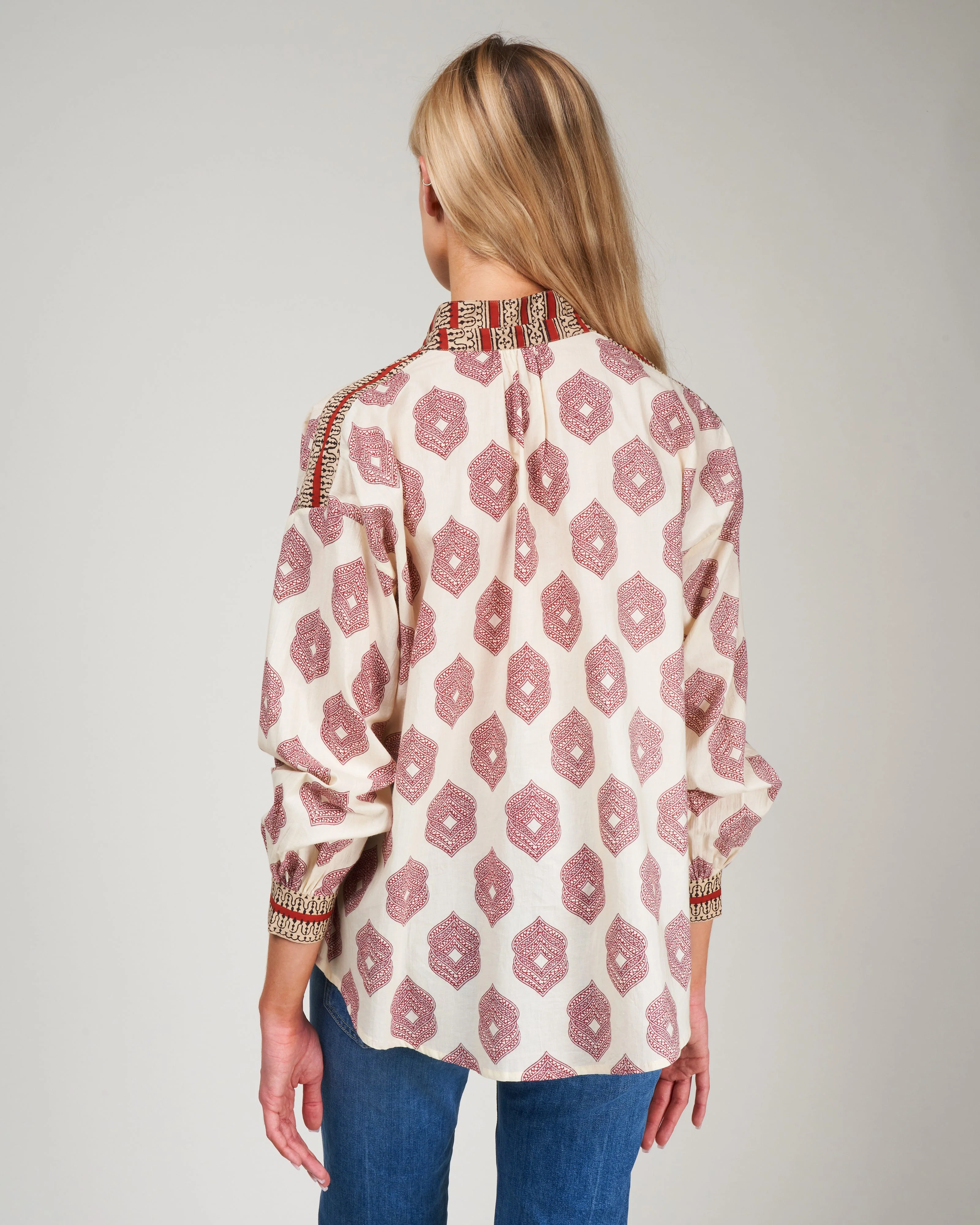 kiki red orchid shirt - ecru/white red orchid - Image 4