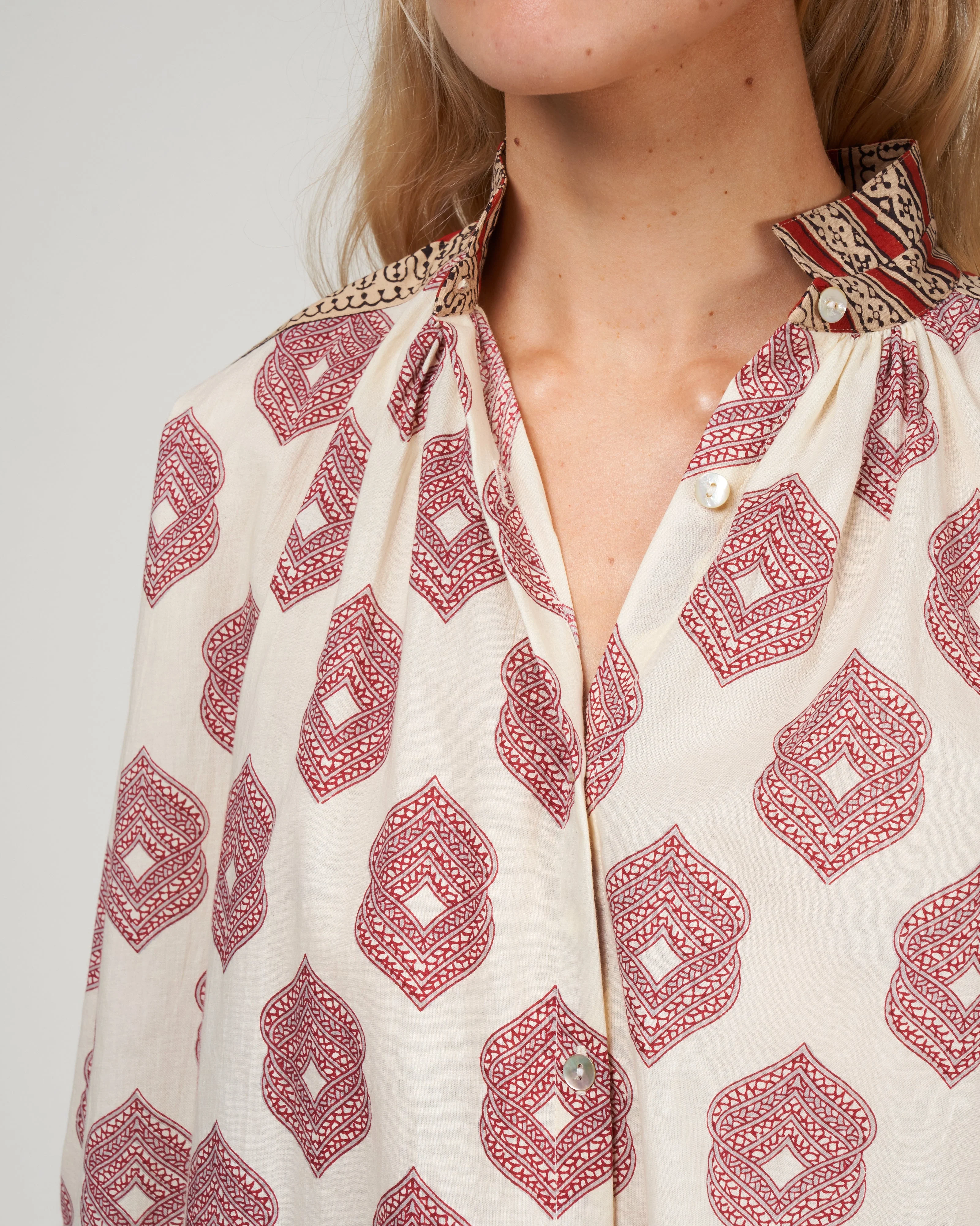 kiki red orchid shirt - ecru/white red orchid - Image 5