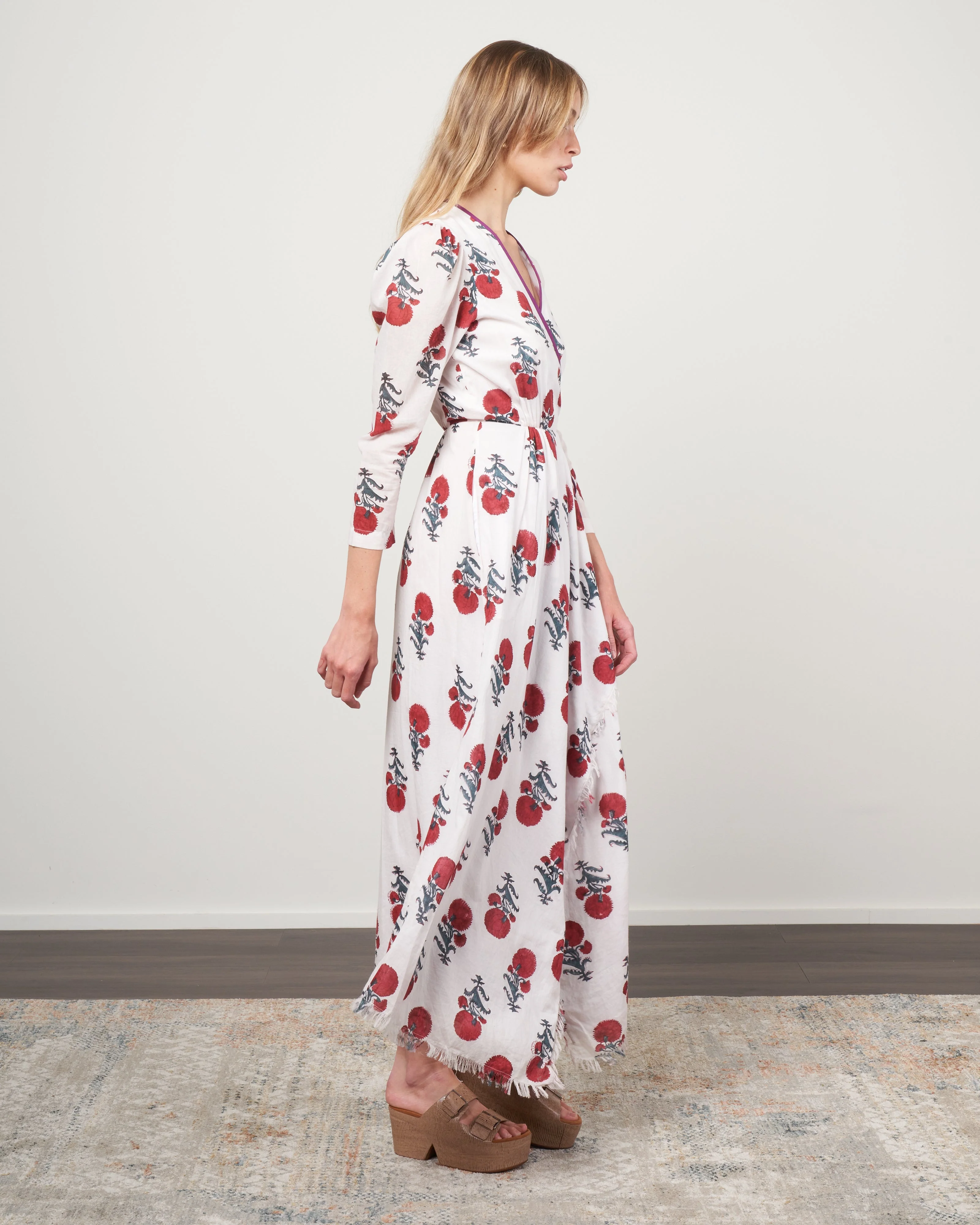 lalli poppy wrap dress - white/red poppy - Image 3