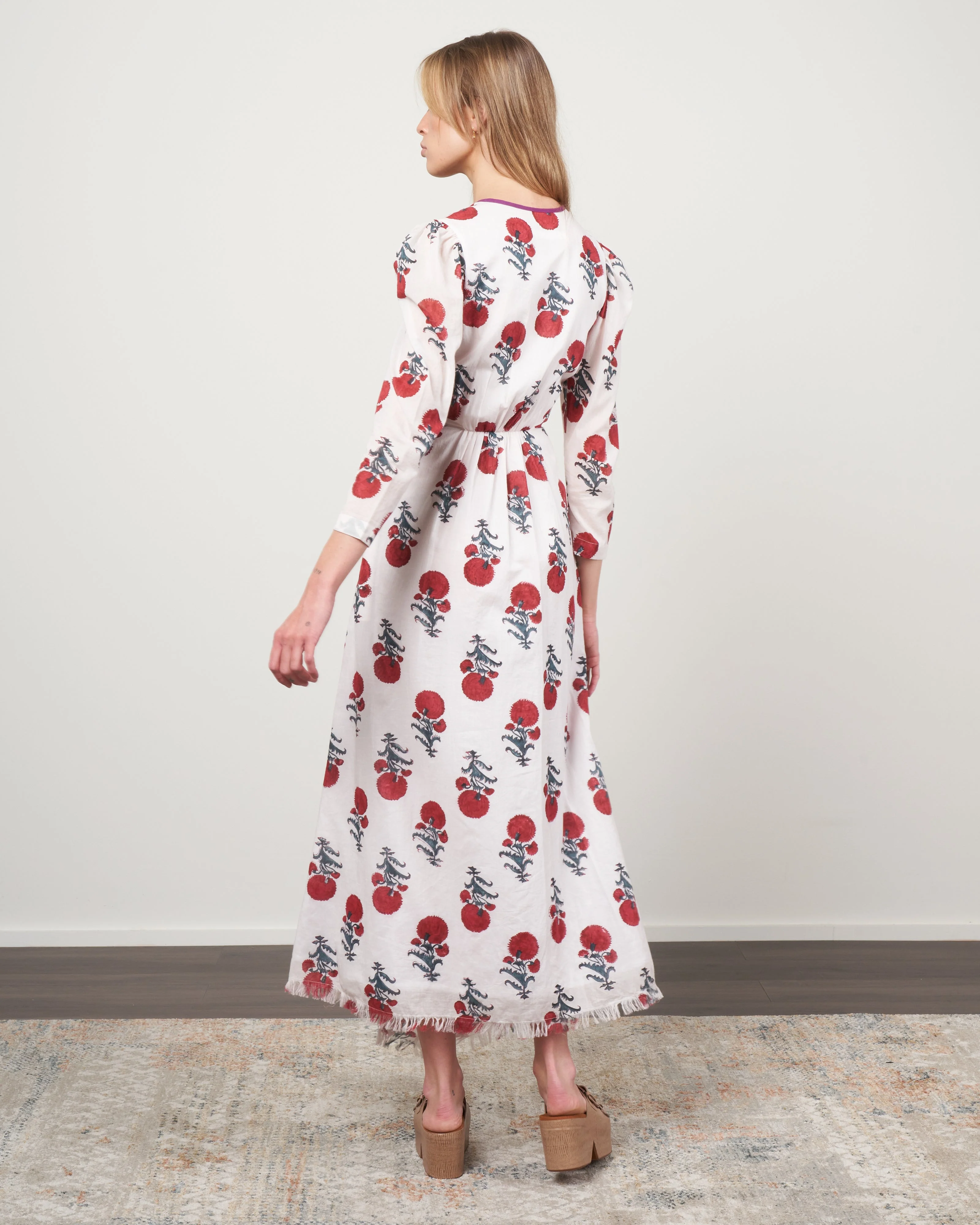 lalli poppy wrap dress - white/red poppy - Image 4