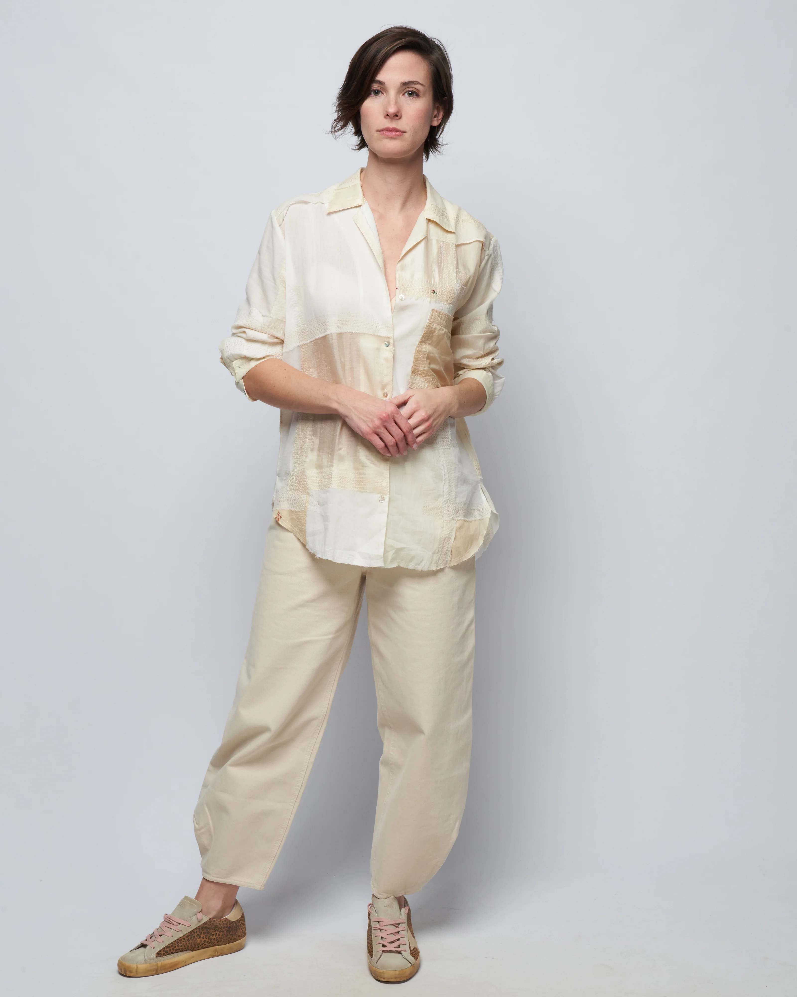 patti lily kantha shirt - white snowdrop - Image 2