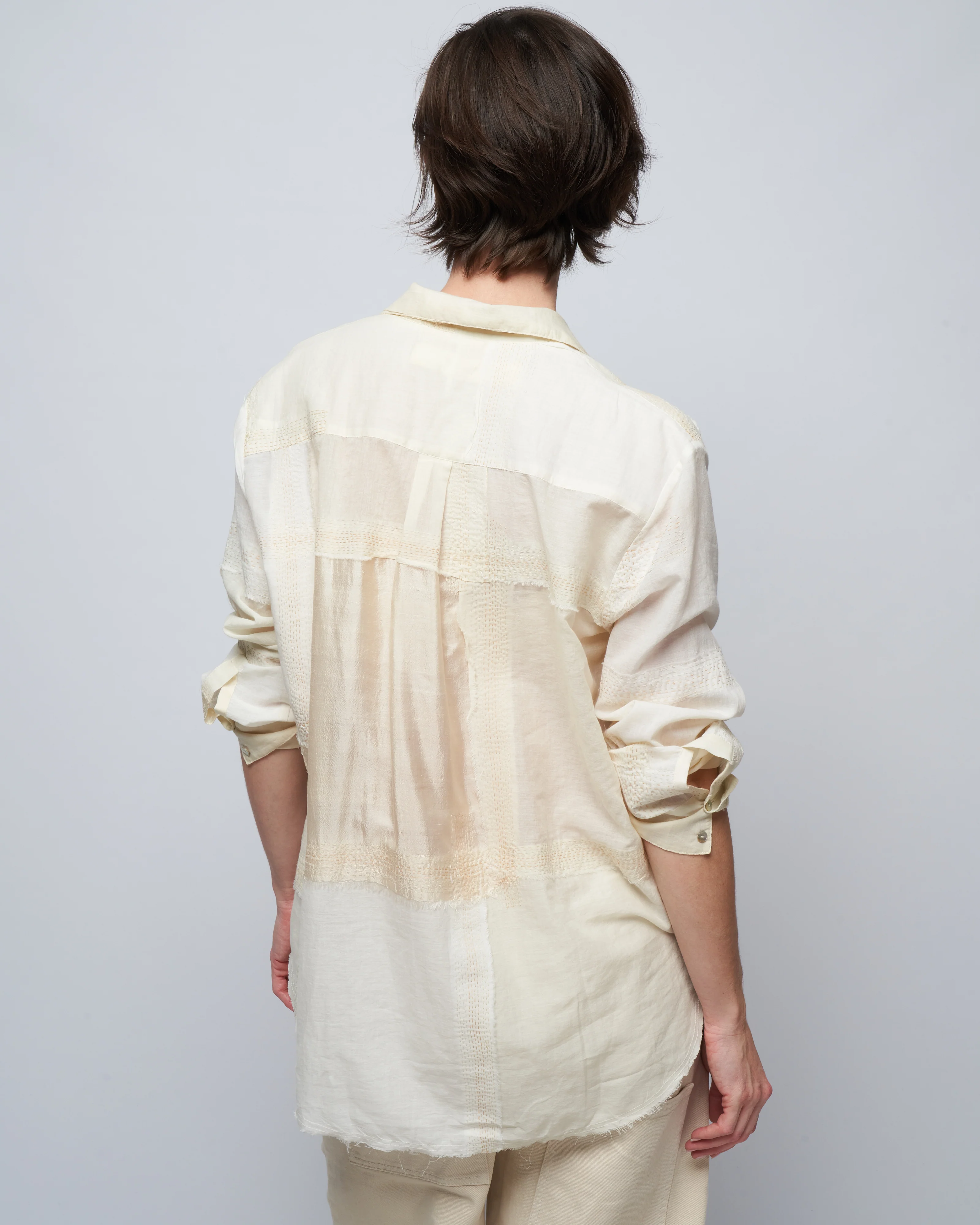patti lily kantha shirt - white snowdrop - Image 4