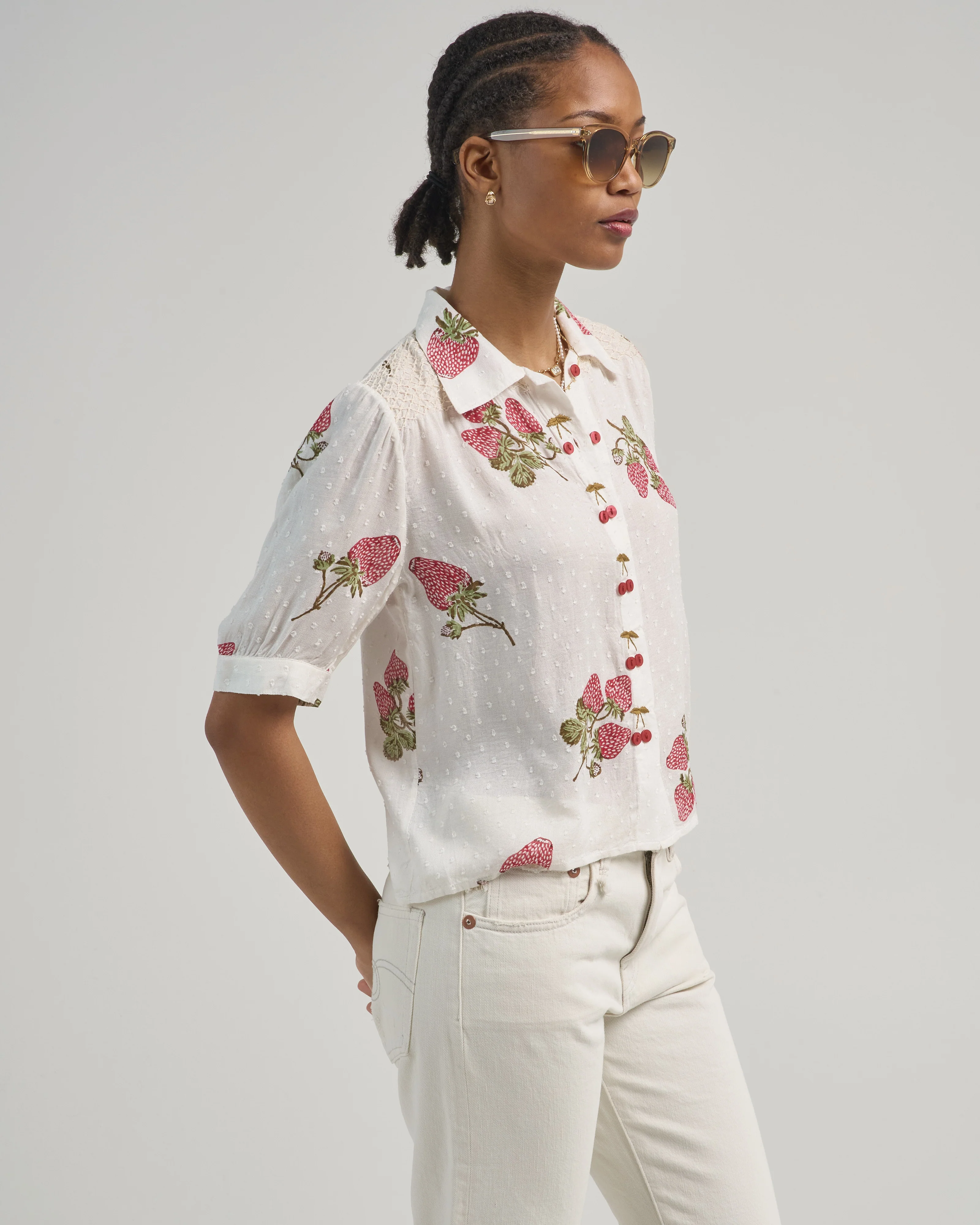 peyton strawberry dot shirt - Image 3