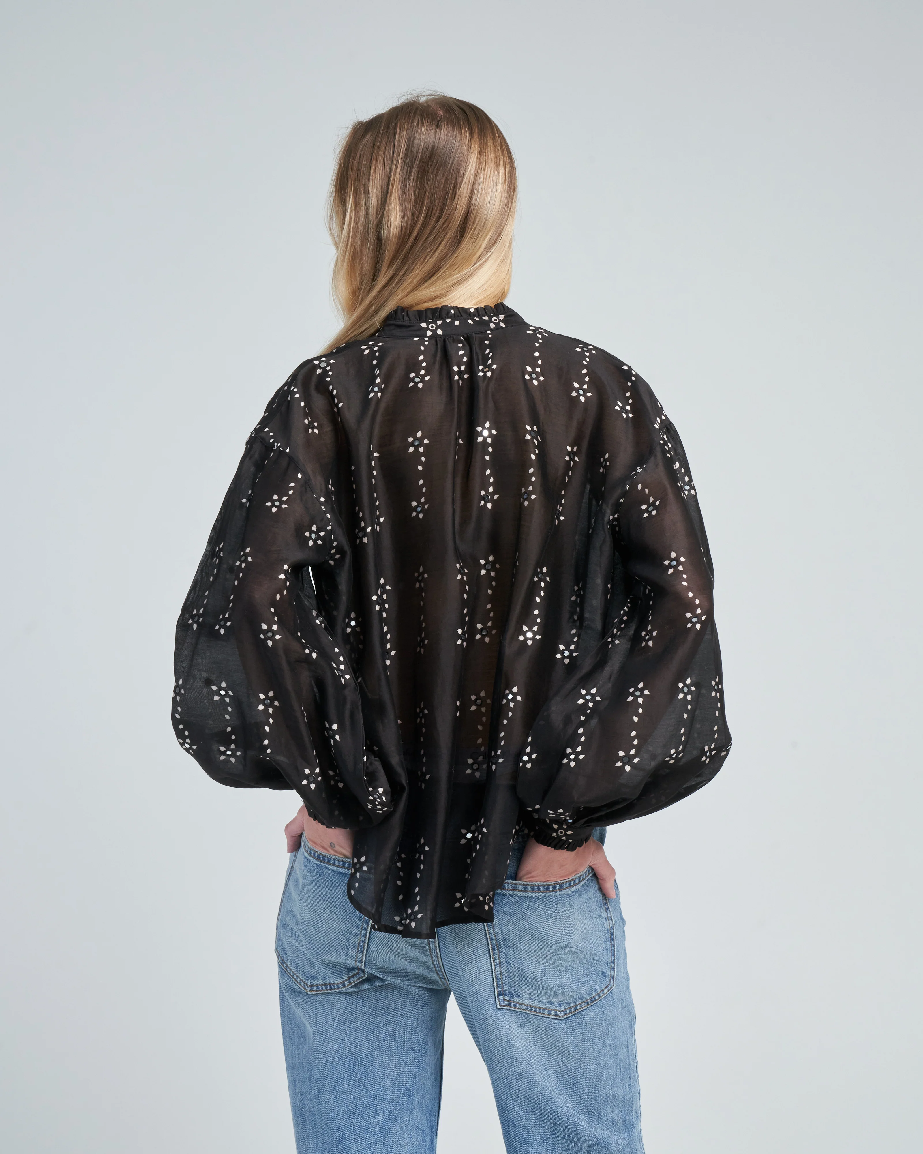 poet black daisy blouse - Image 4