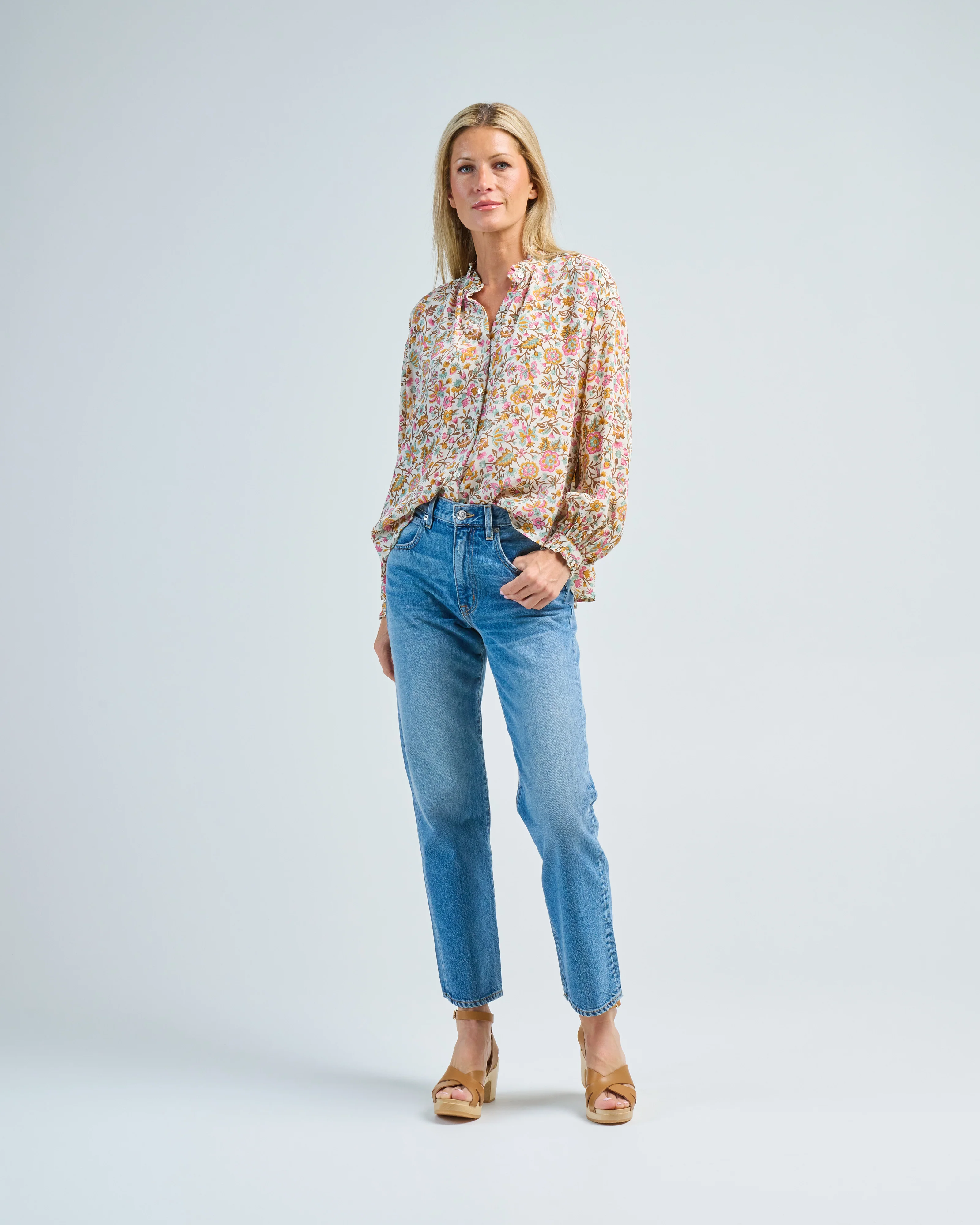 poet garden party silk blouse - Image 2