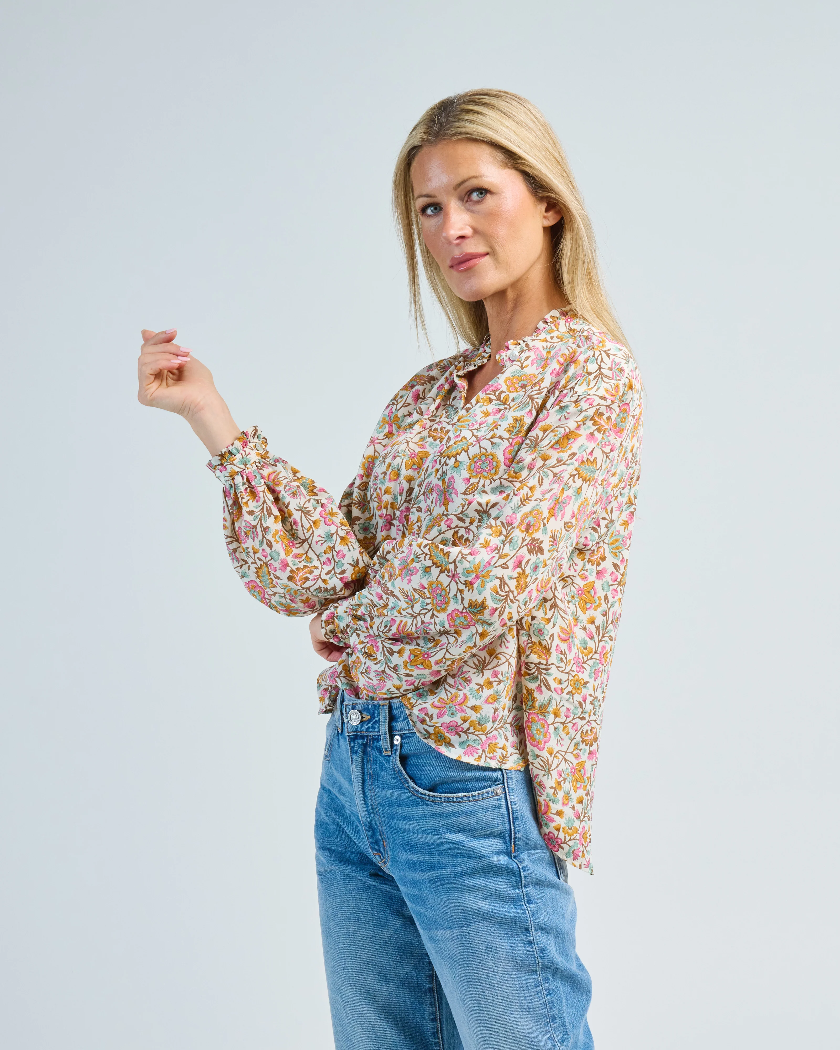 poet garden party silk blouse - Image 3