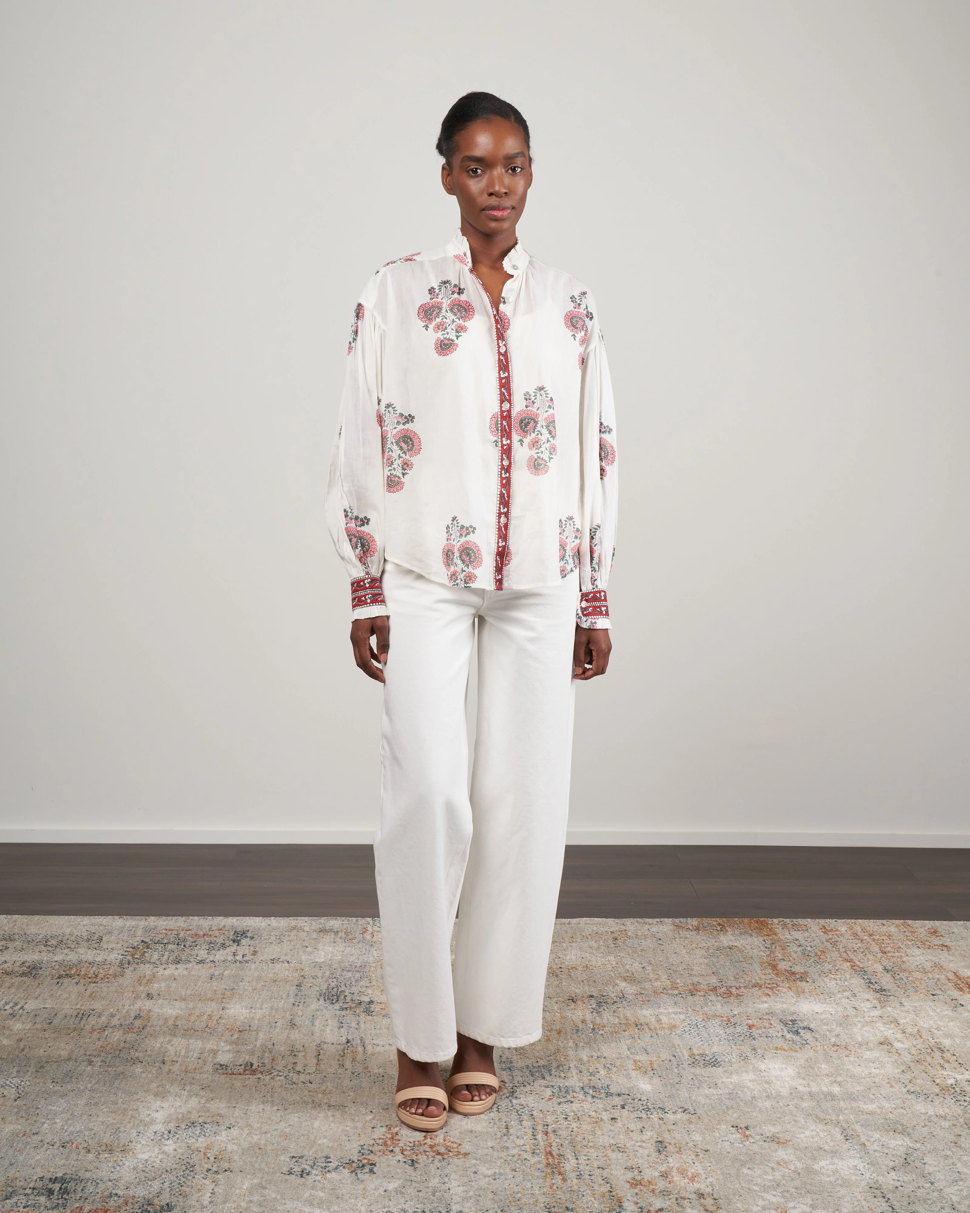 poet peach blouse - white/peach - Image 2