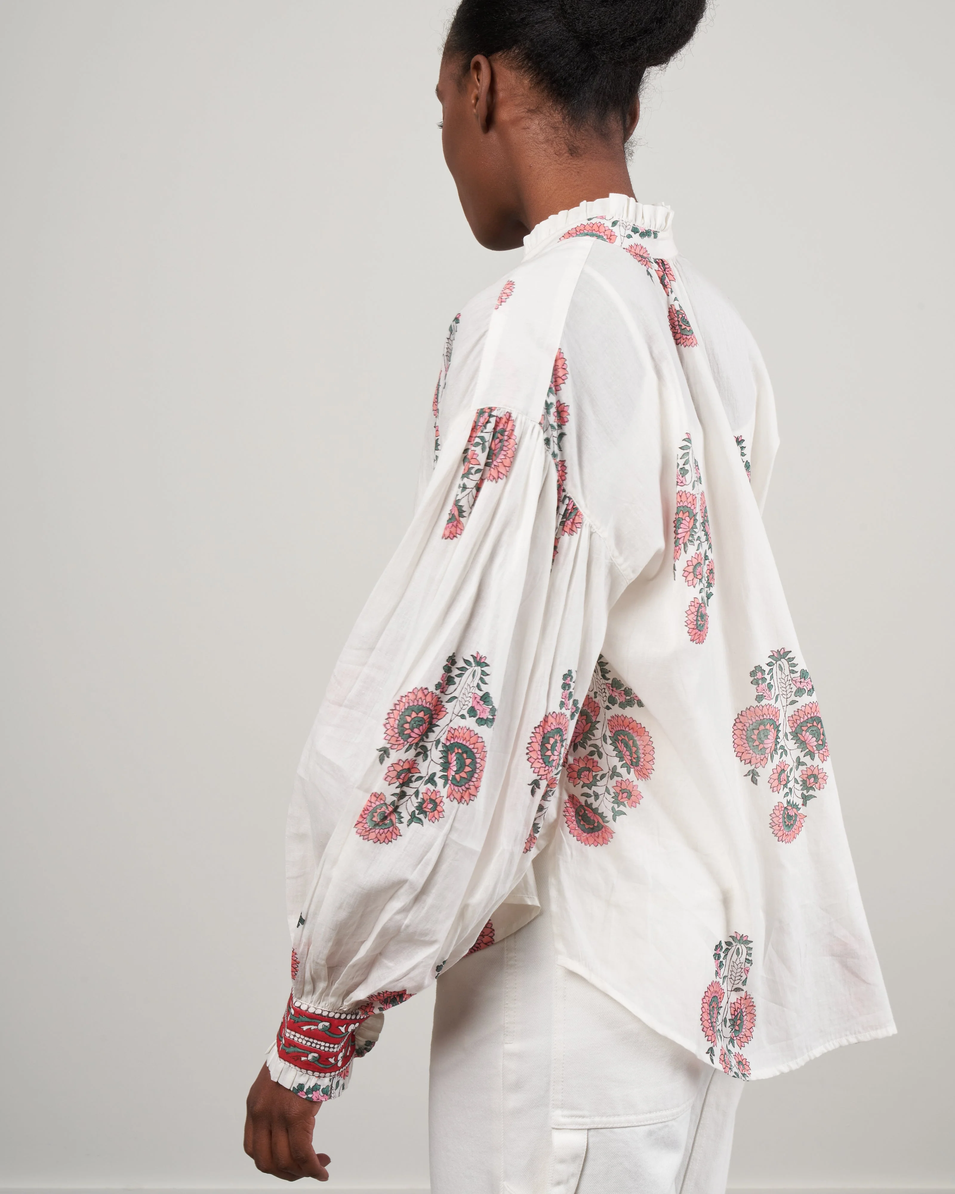 poet peach blouse - white/peach - Image 3
