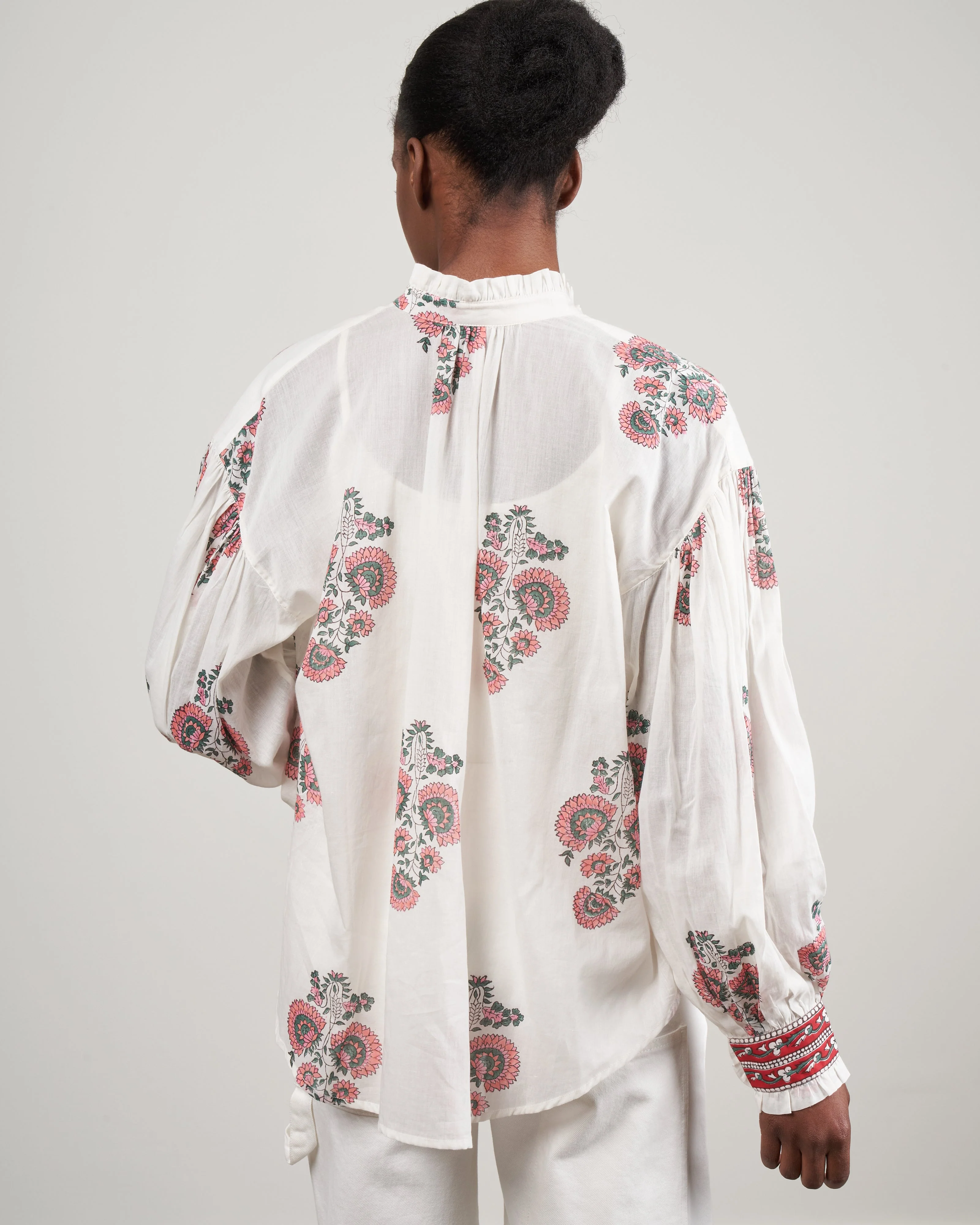 poet peach blouse - white/peach - Image 4