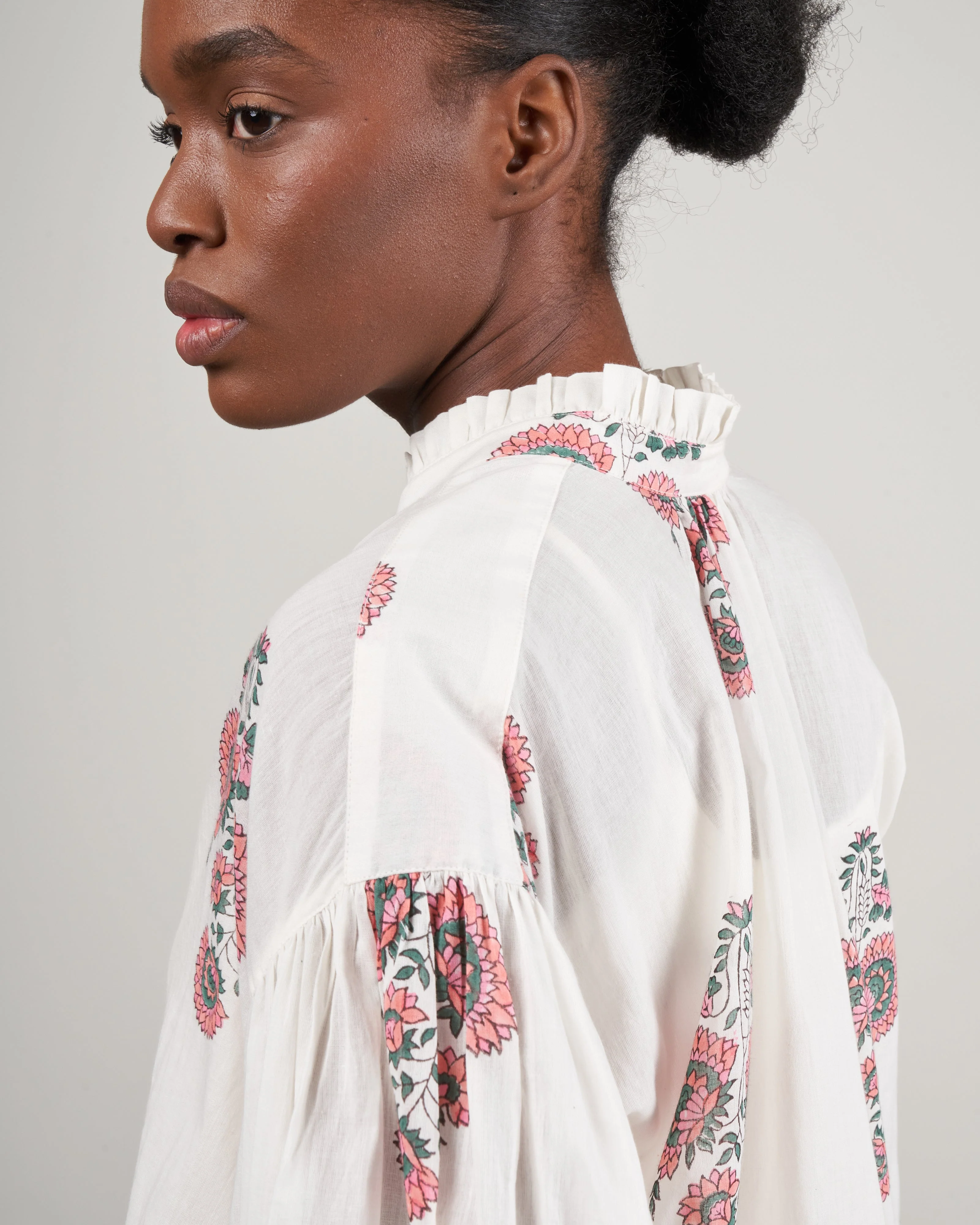 poet peach blouse - white/peach - Image 5