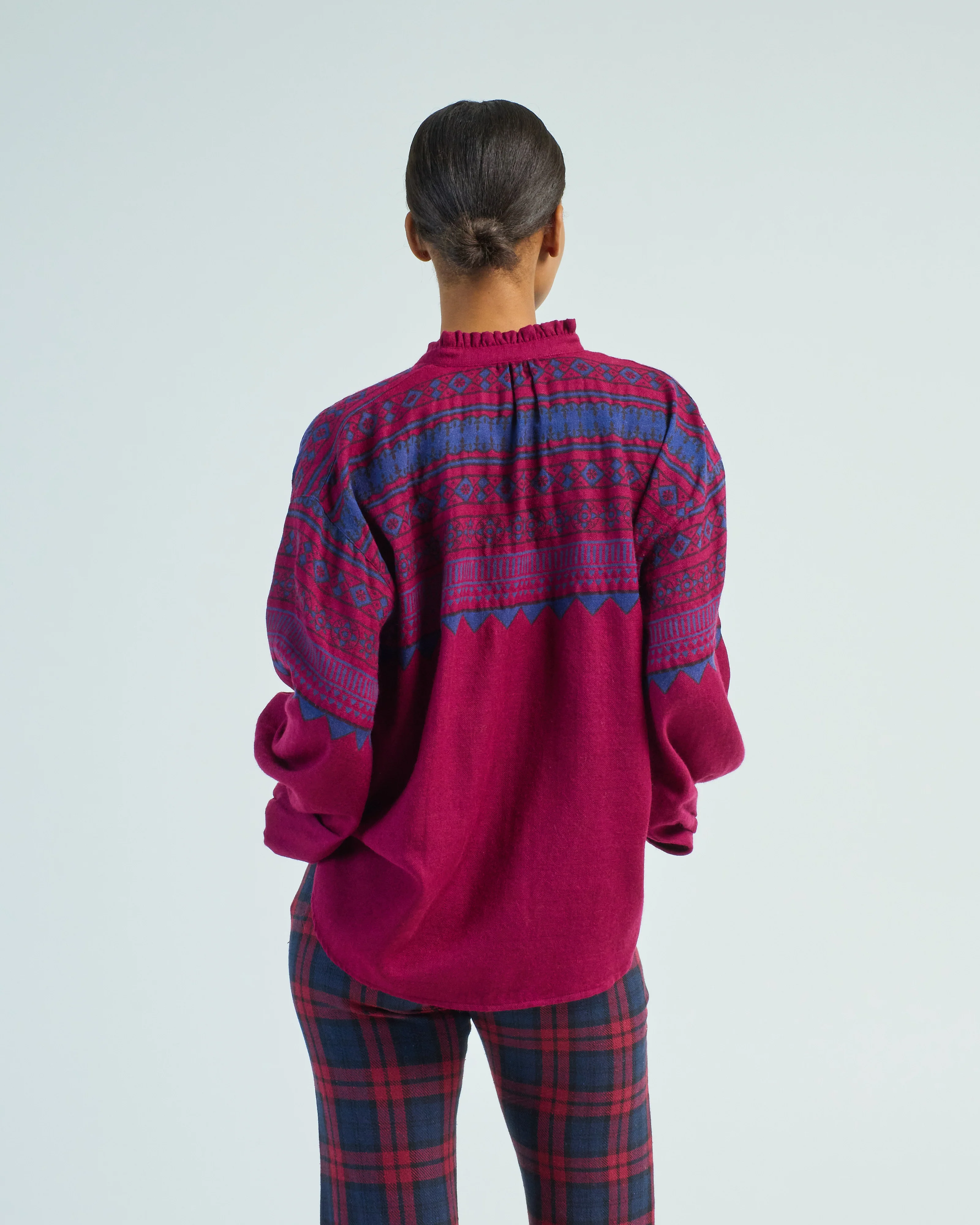 poet plum fairisle blouse - Image 4