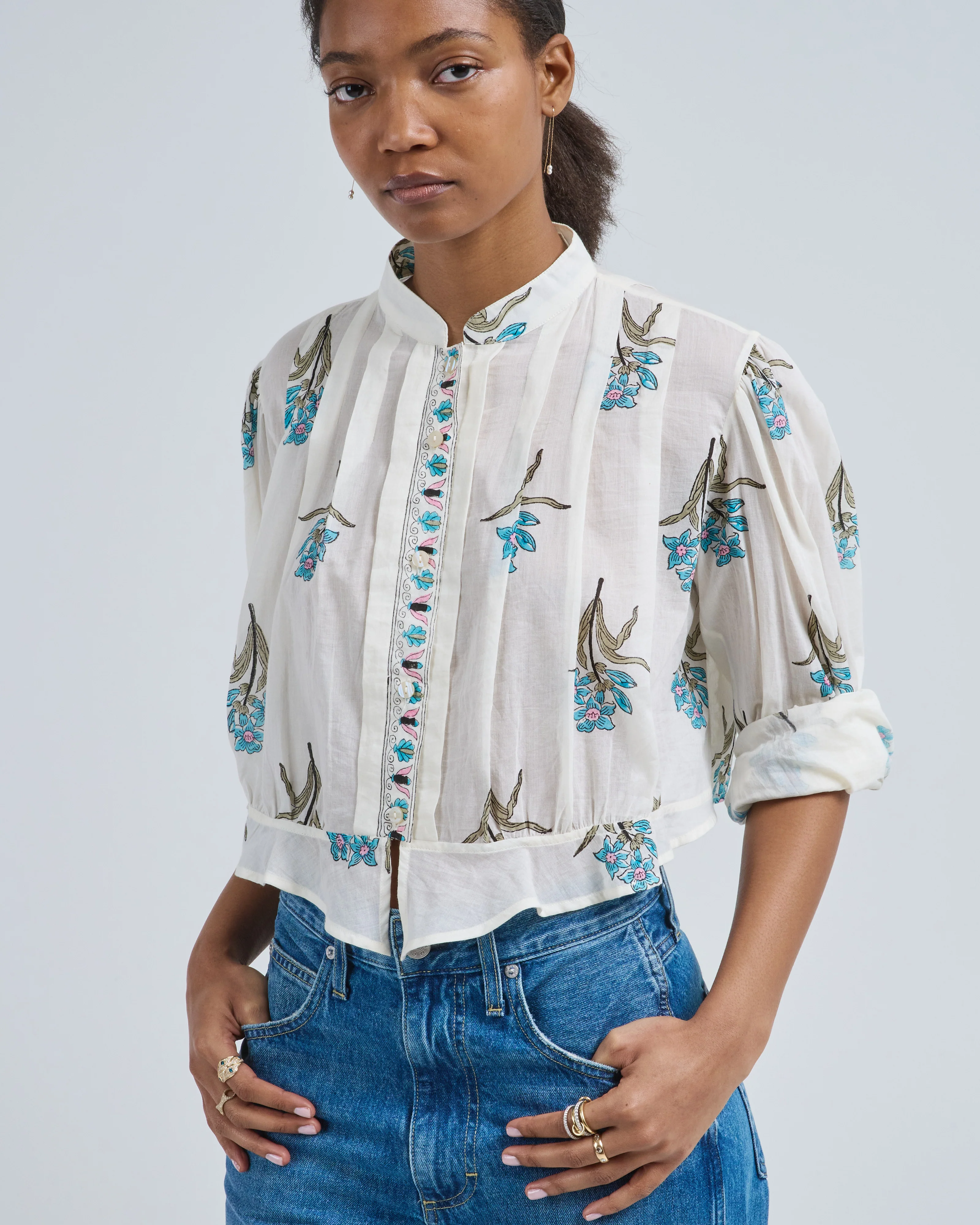 ryland sky mist flower shirt - Image 2