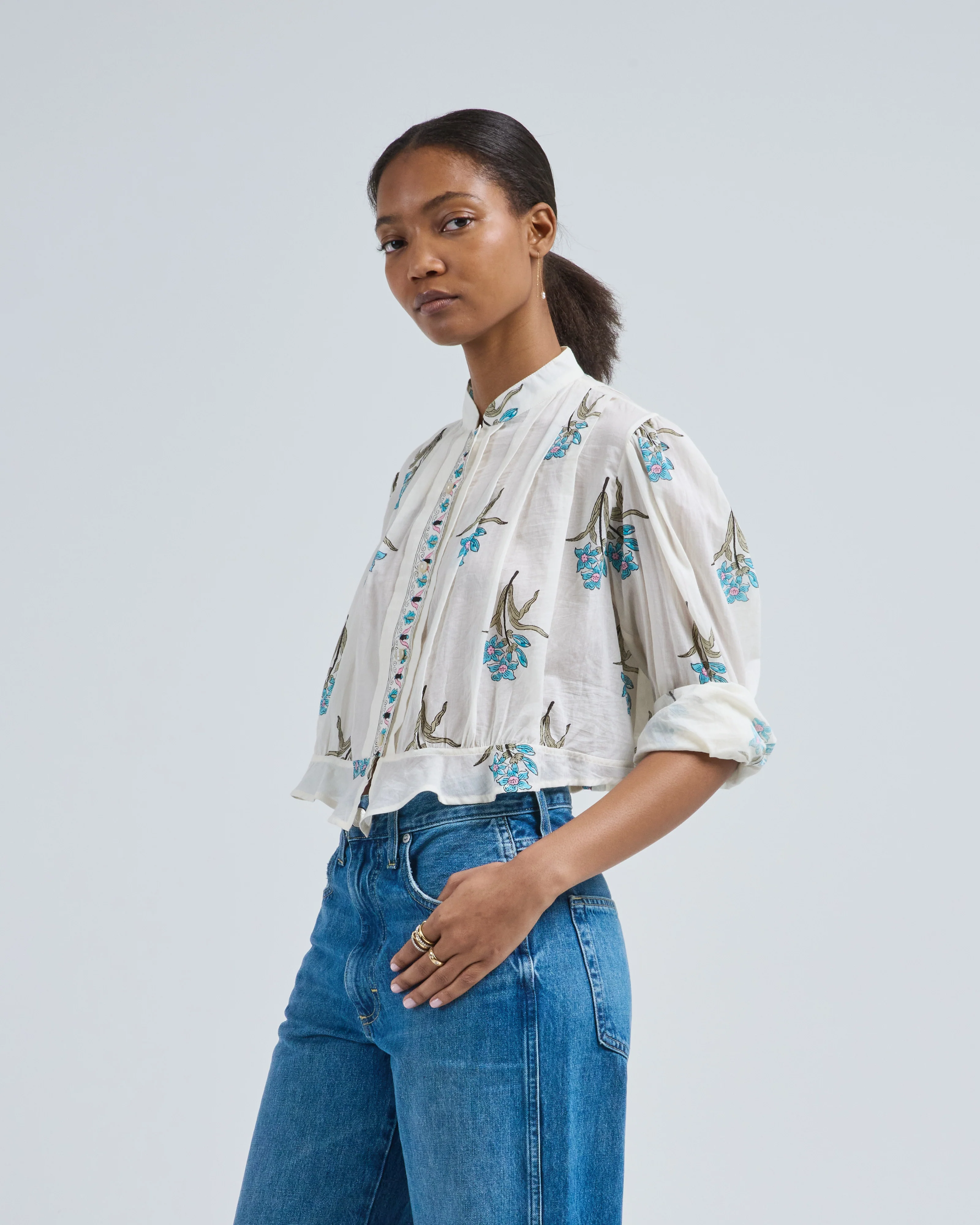 ryland sky mist flower shirt - Image 3