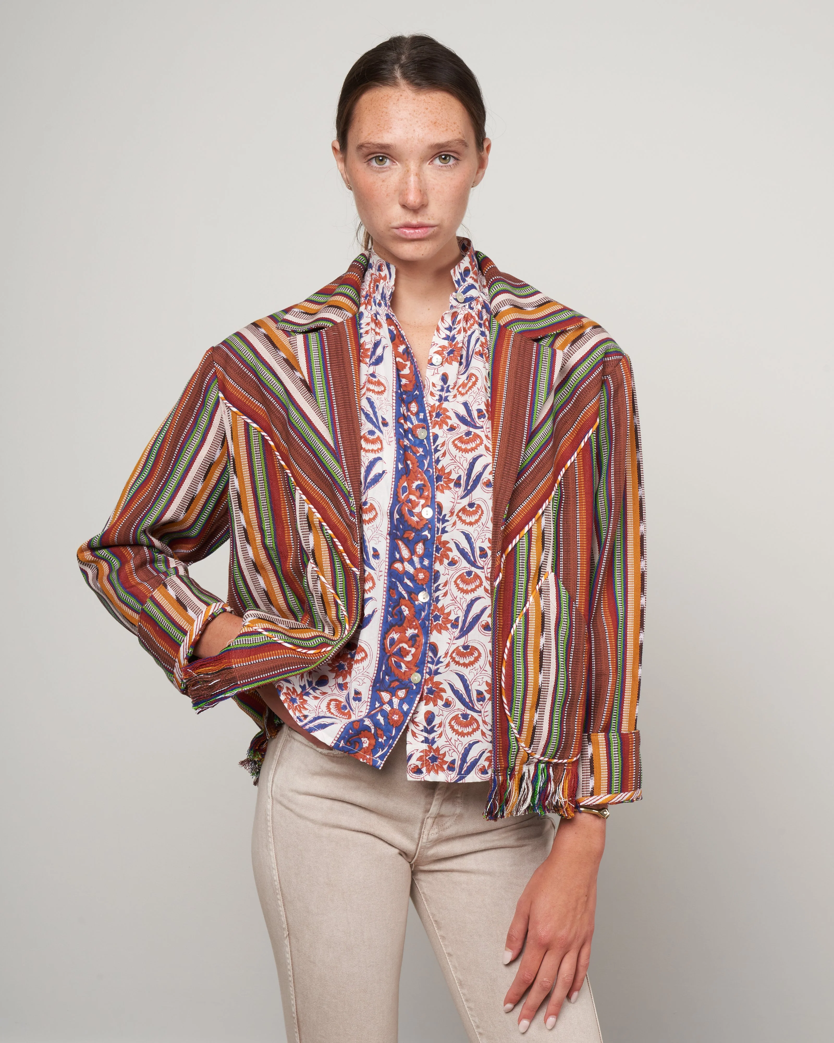 western montauk jacket - rust rust stripe - Image 2