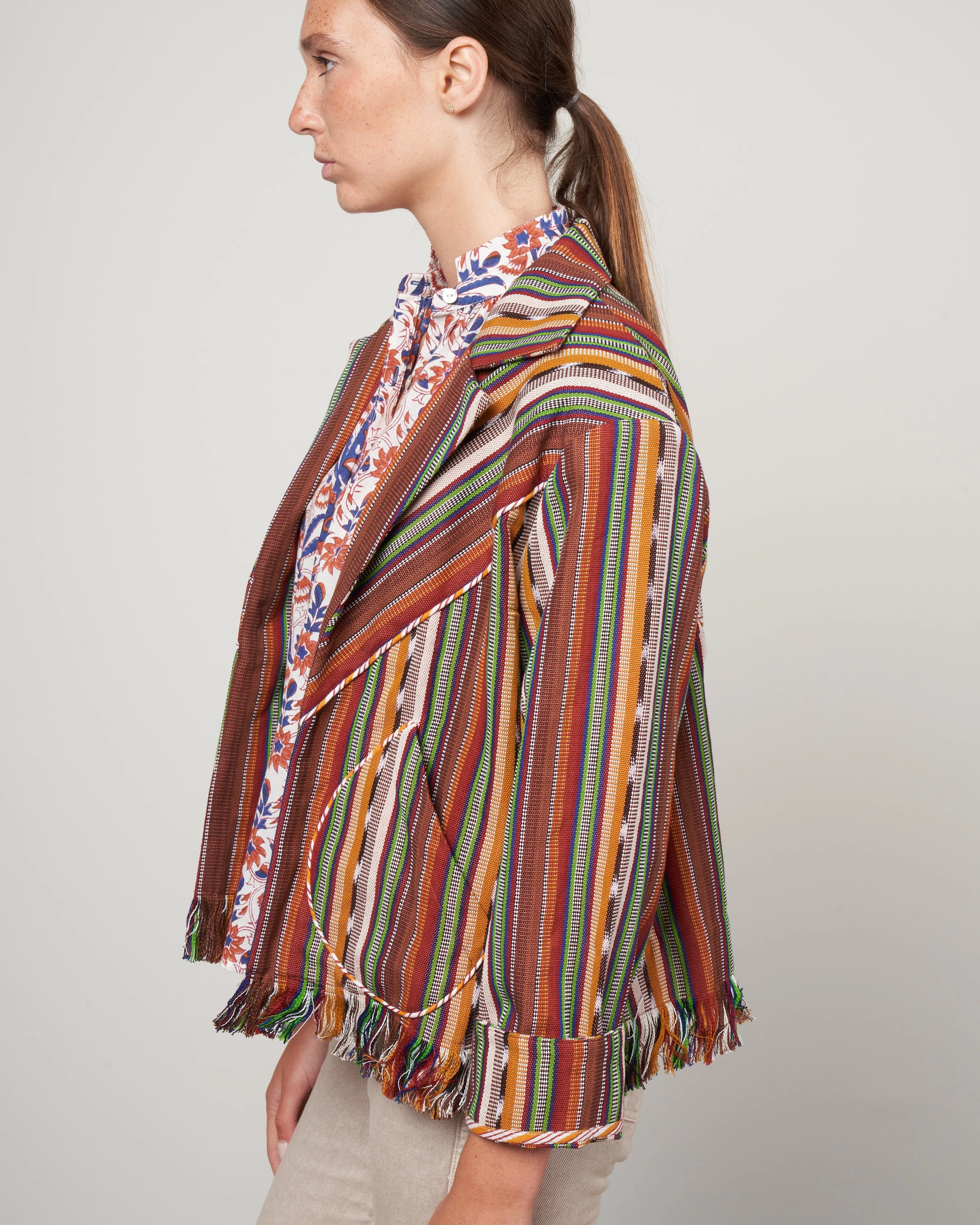 western montauk jacket - rust rust stripe - Image 4