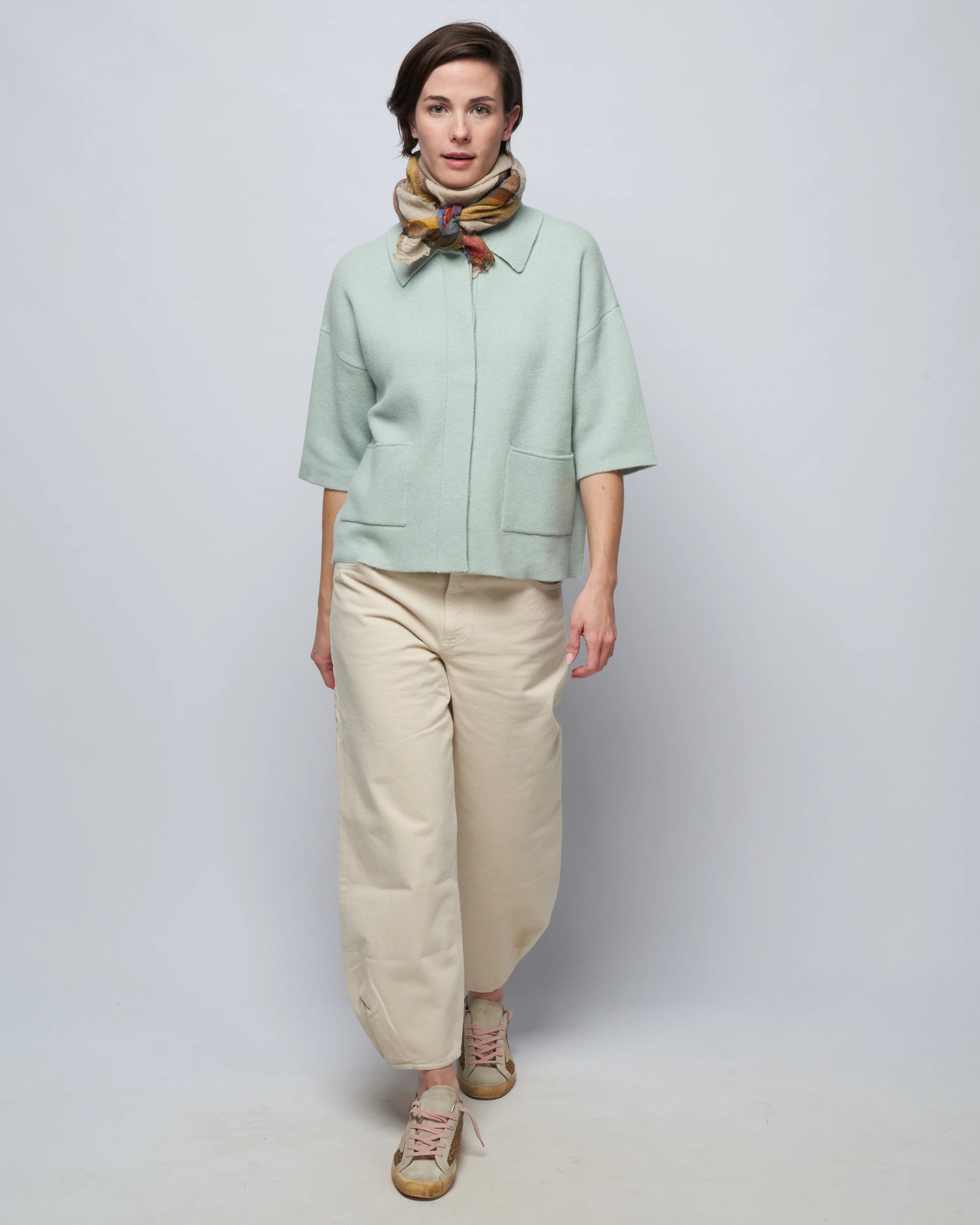 3/4 sleeve jacket - light grey green - Image 2