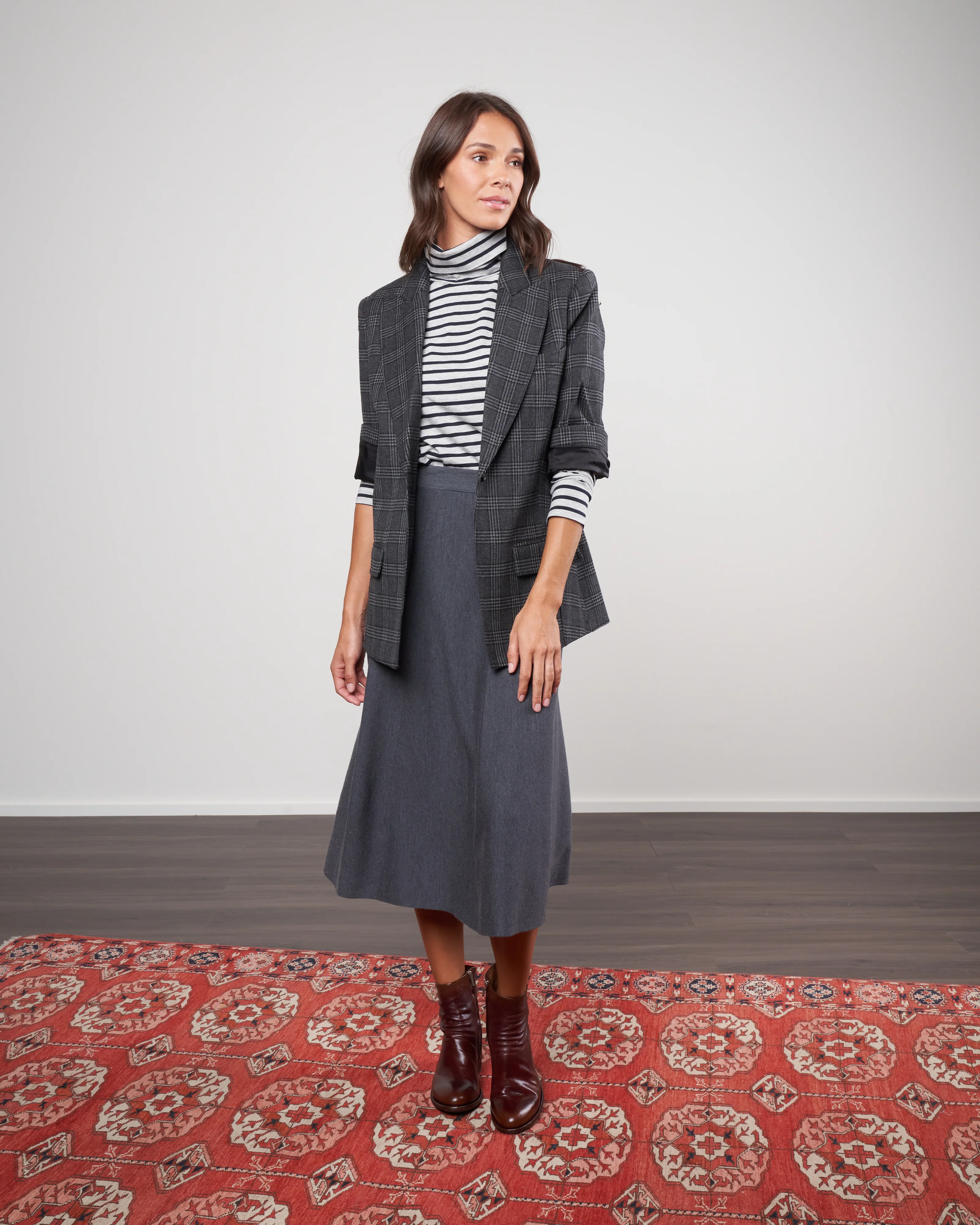 a-line skirt - charcoal - Image 3
