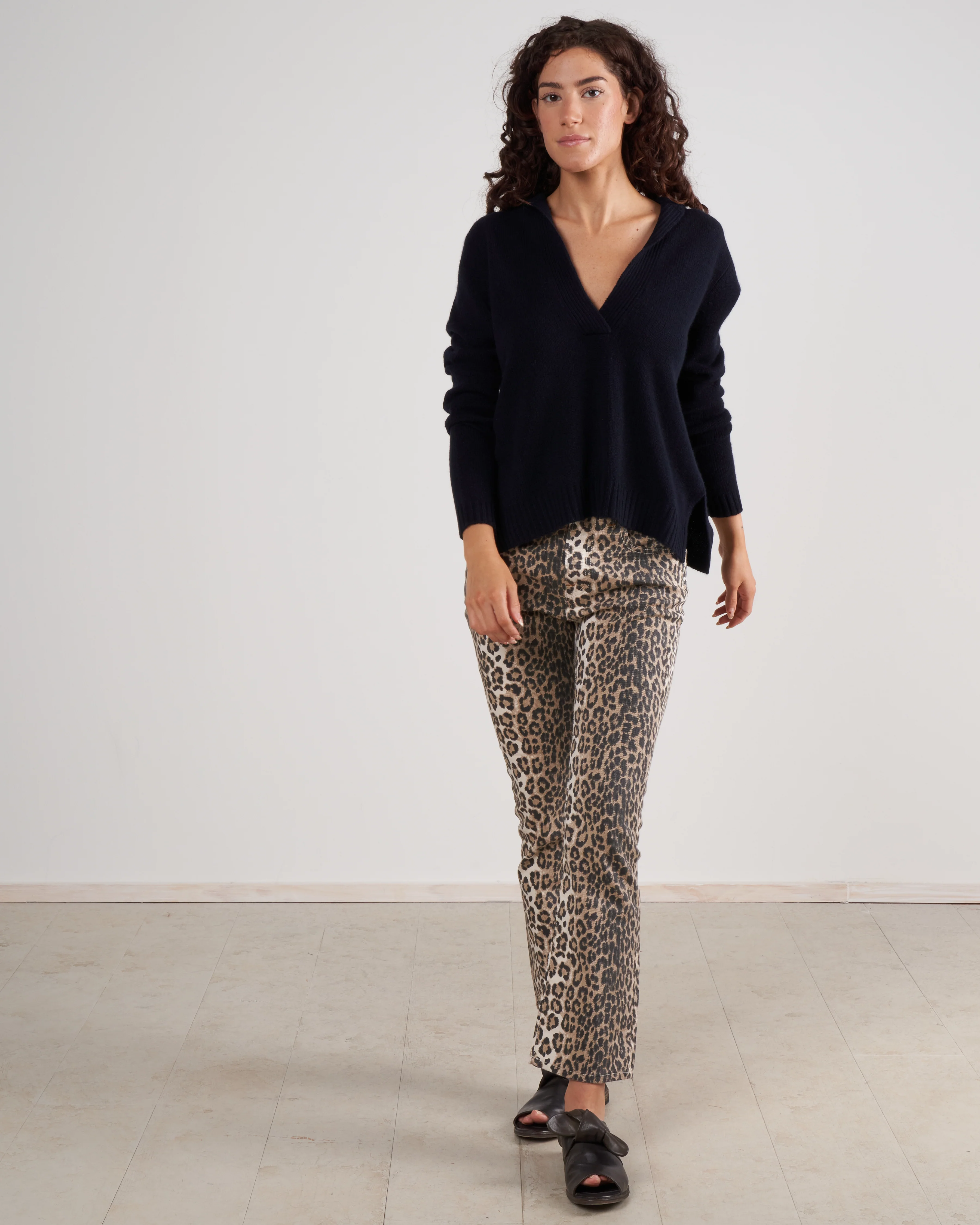 ballet wrap cashmere sweater - deep night - Image 2