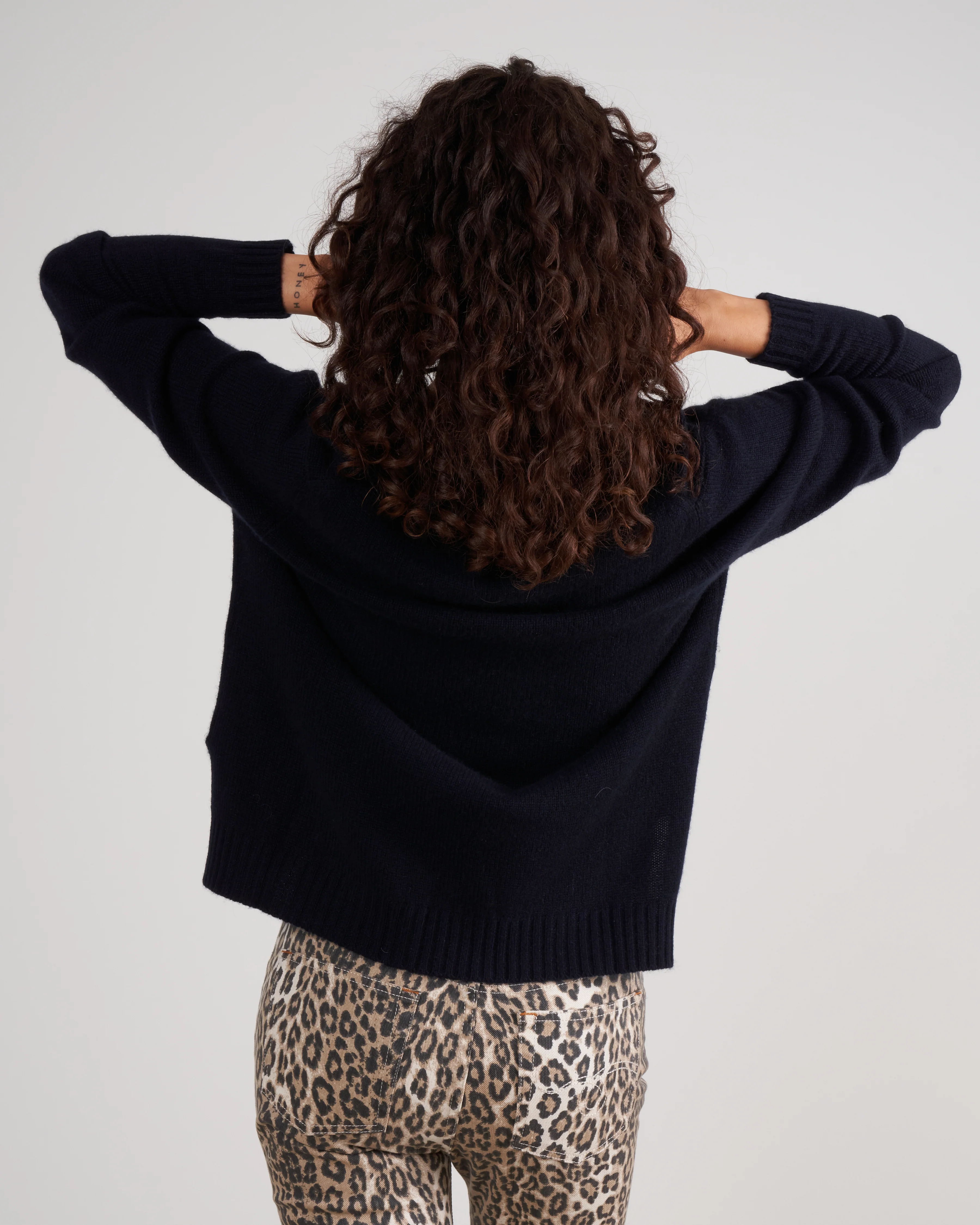 ballet wrap cashmere sweater - deep night - Image 4