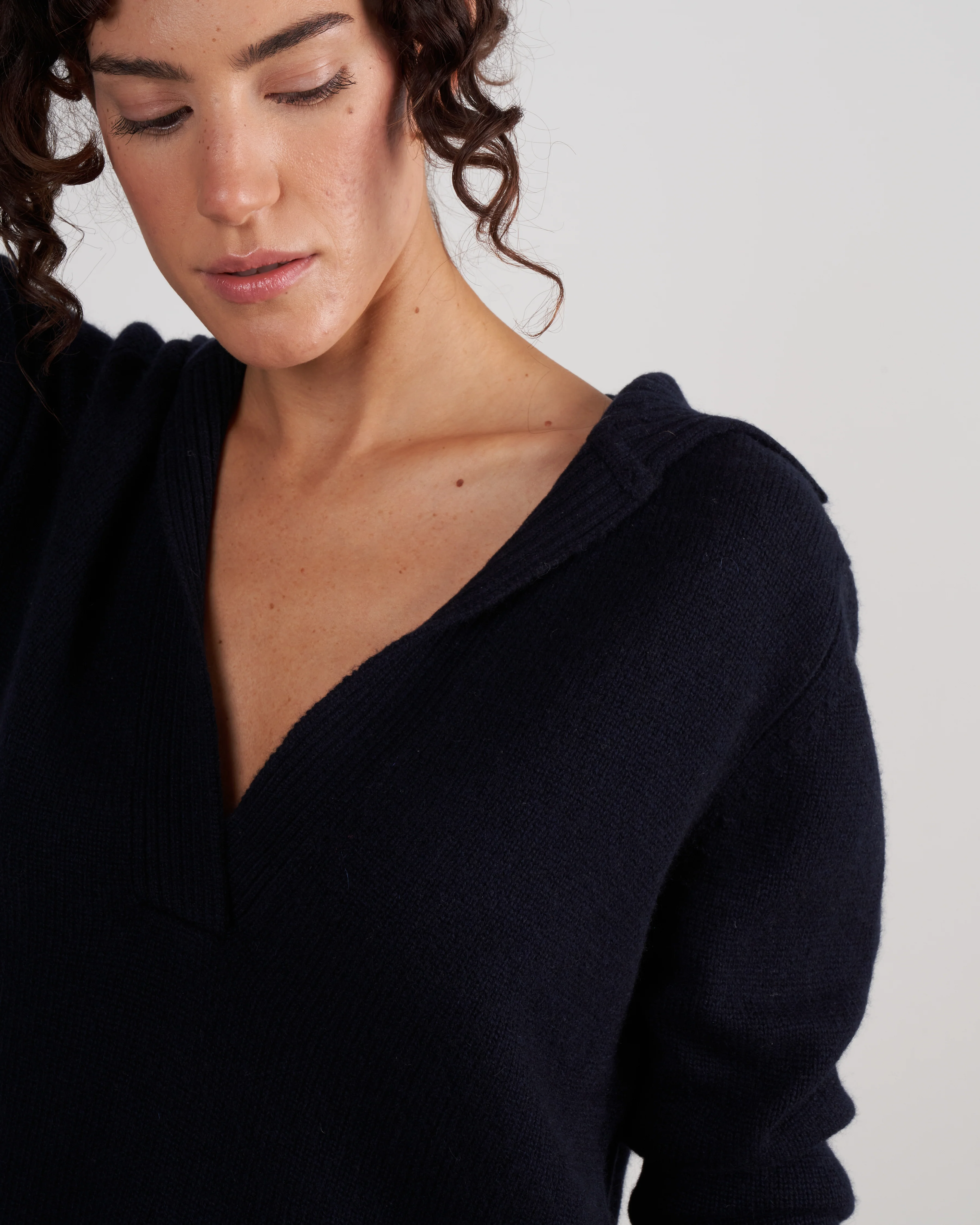 ballet wrap cashmere sweater - deep night - Image 5