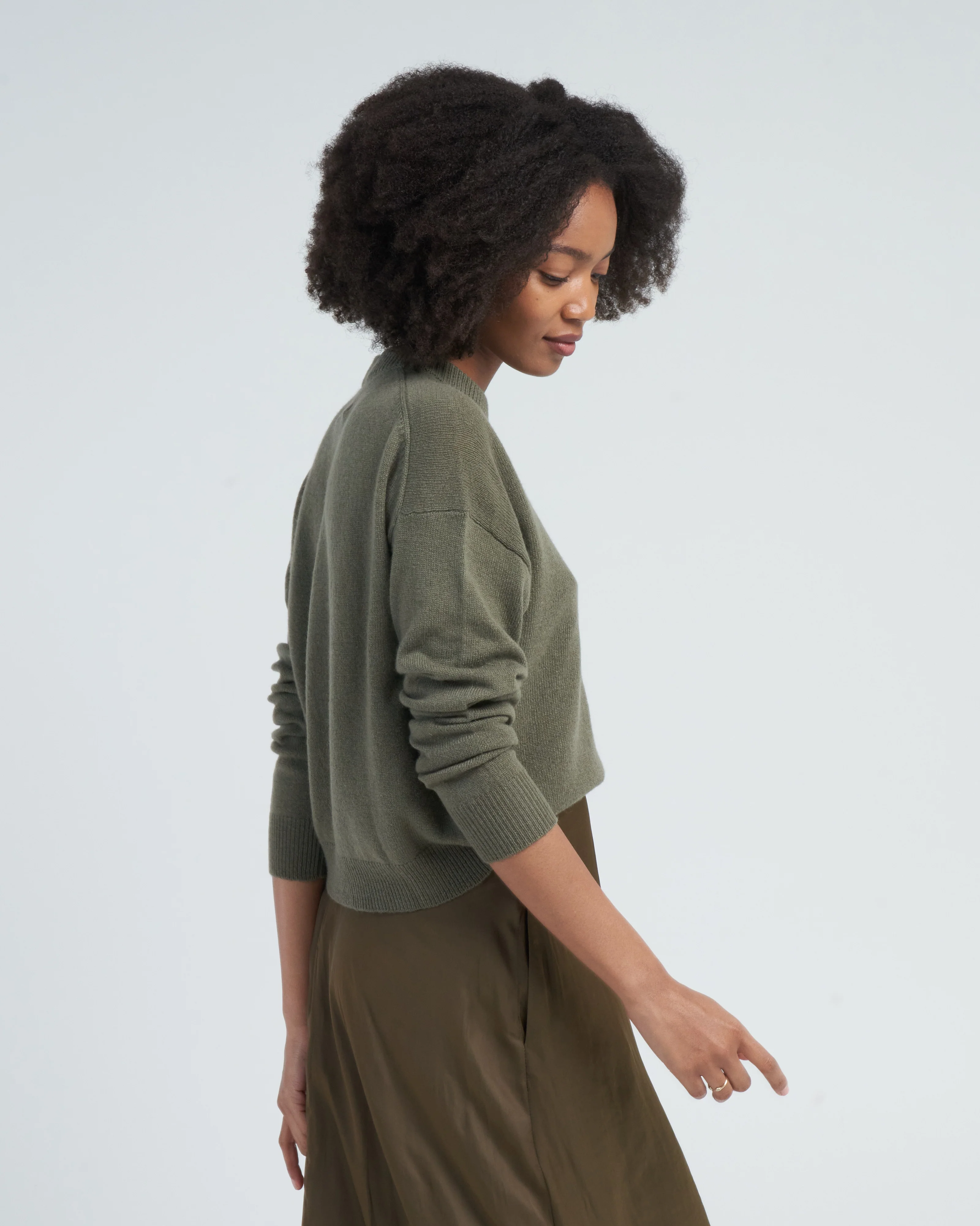 crewneck sweater - moss green - Image 3