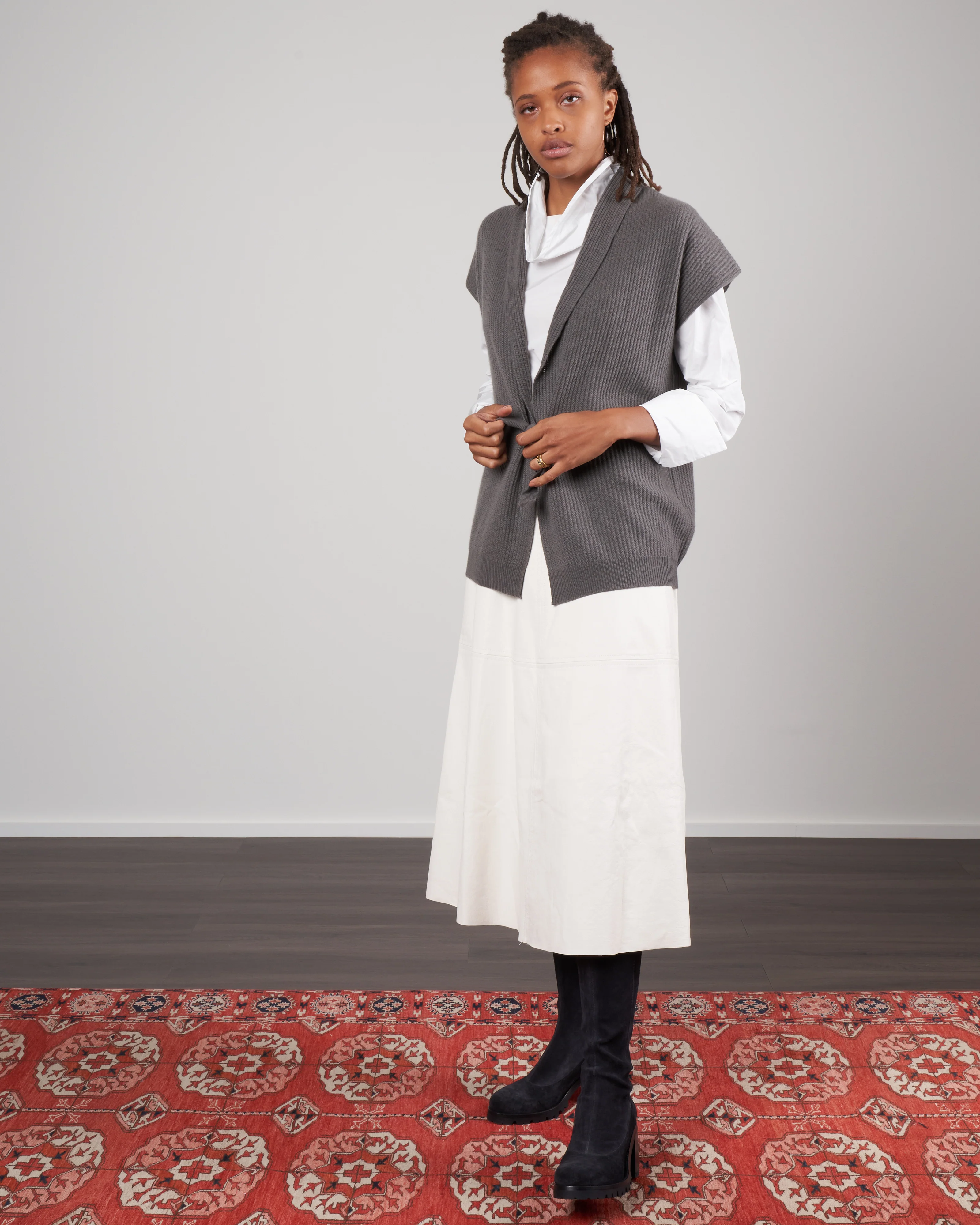 draped vest - onyx - Image 2