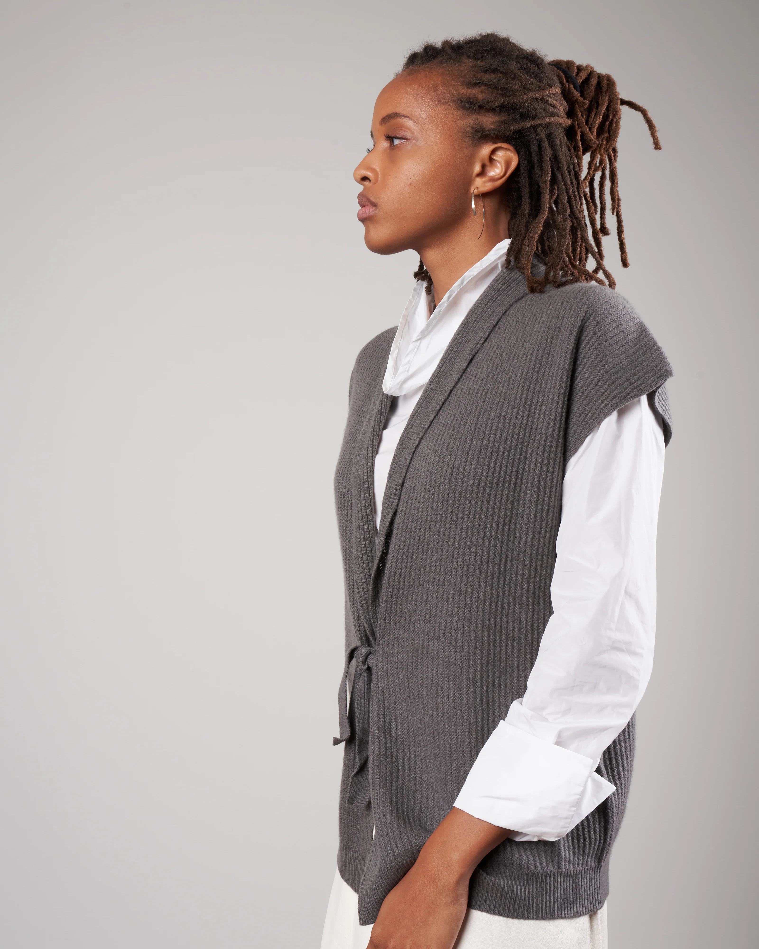draped vest - onyx - Image 3