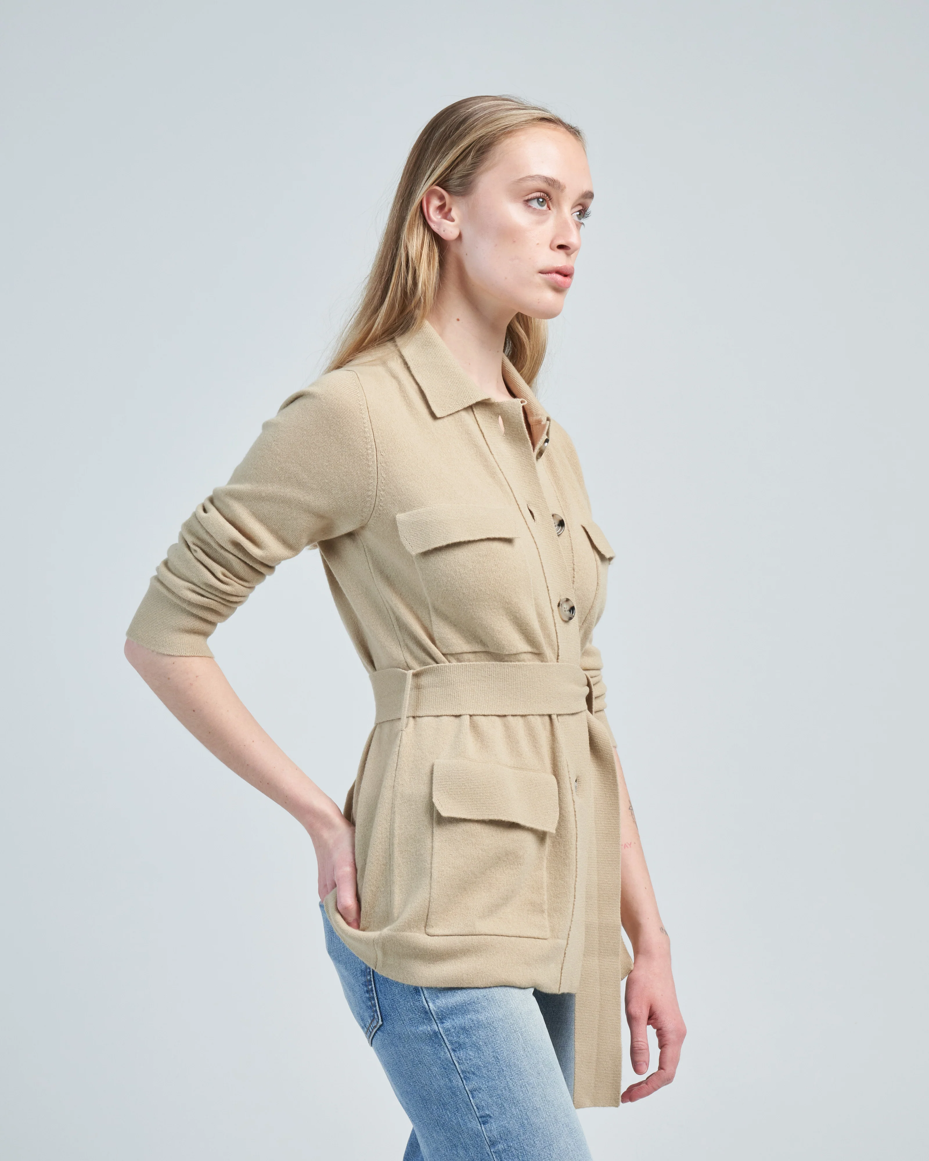 jacket with belt - Image 3