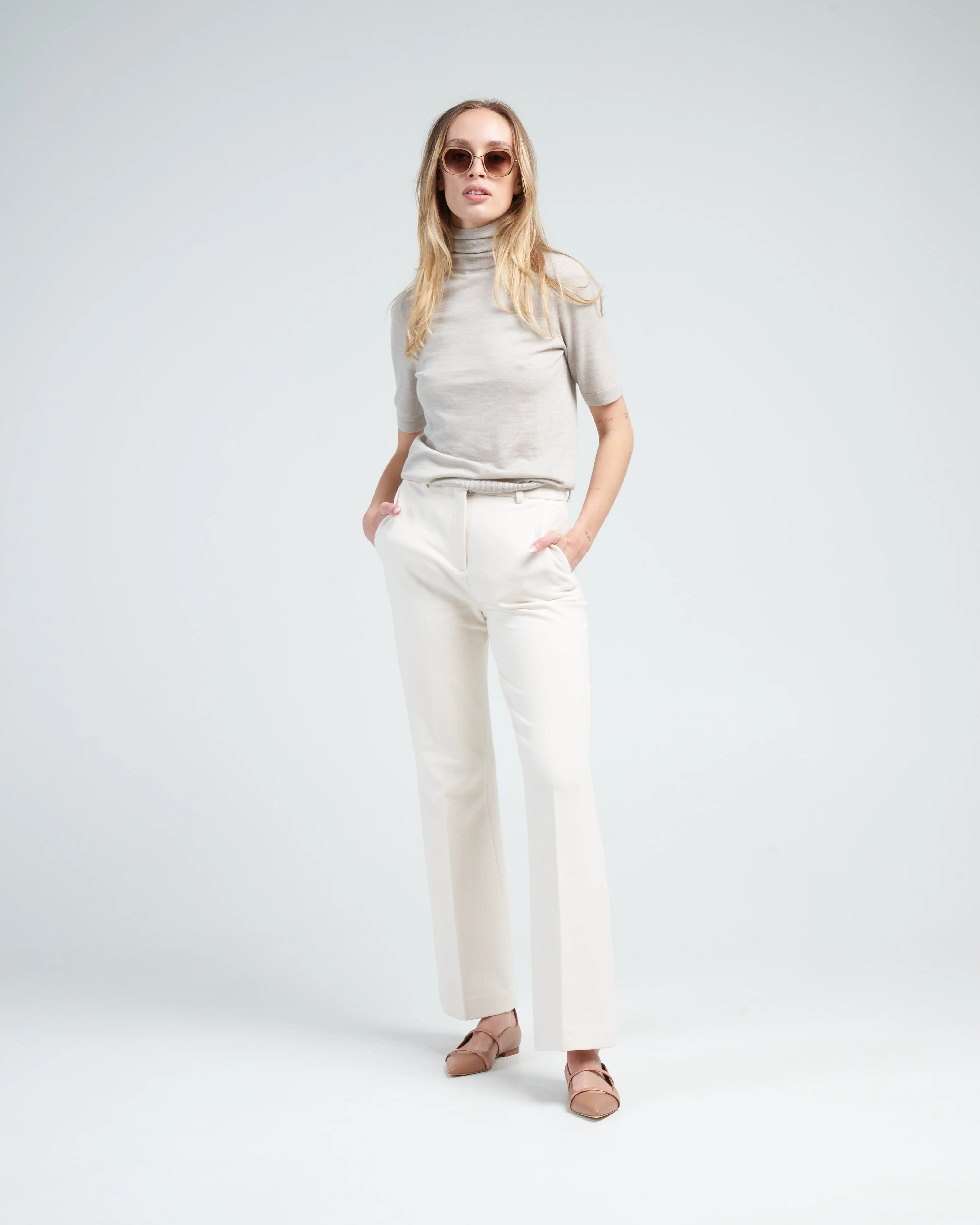 merino turtleneck elbow sleeve sweater - Image 2