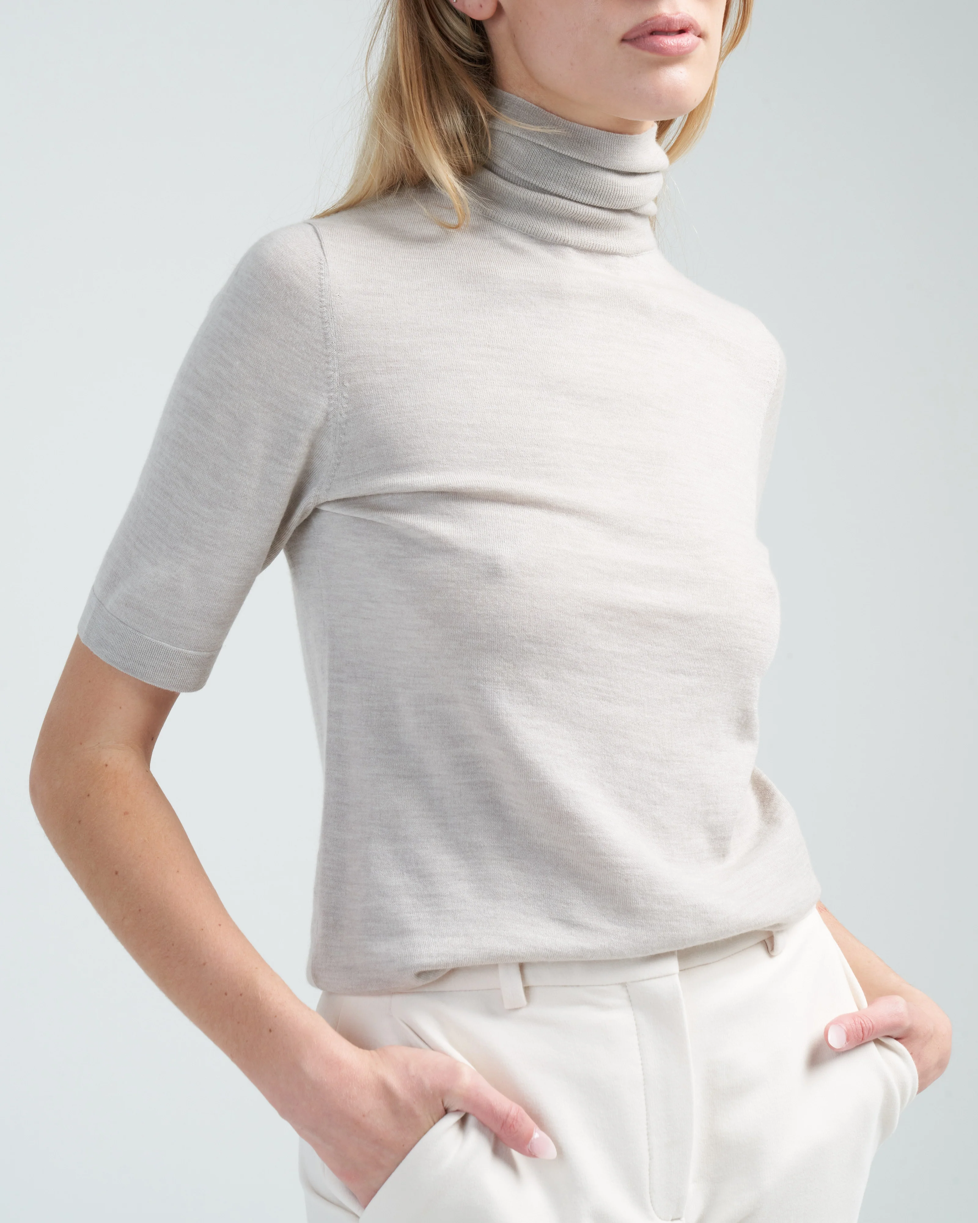 merino turtleneck elbow sleeve sweater - Image 5