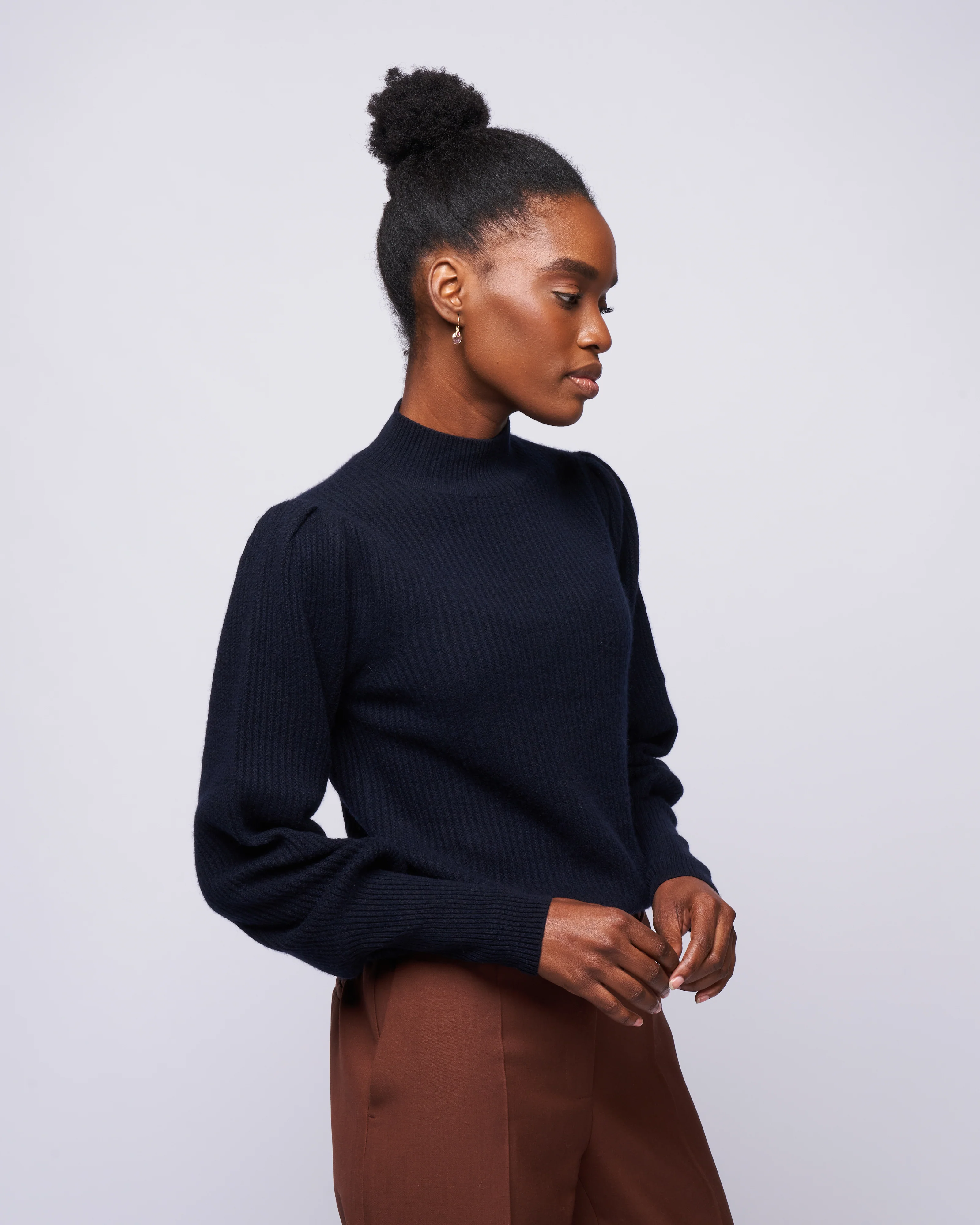 mockneck sweater - deep night - Image 3