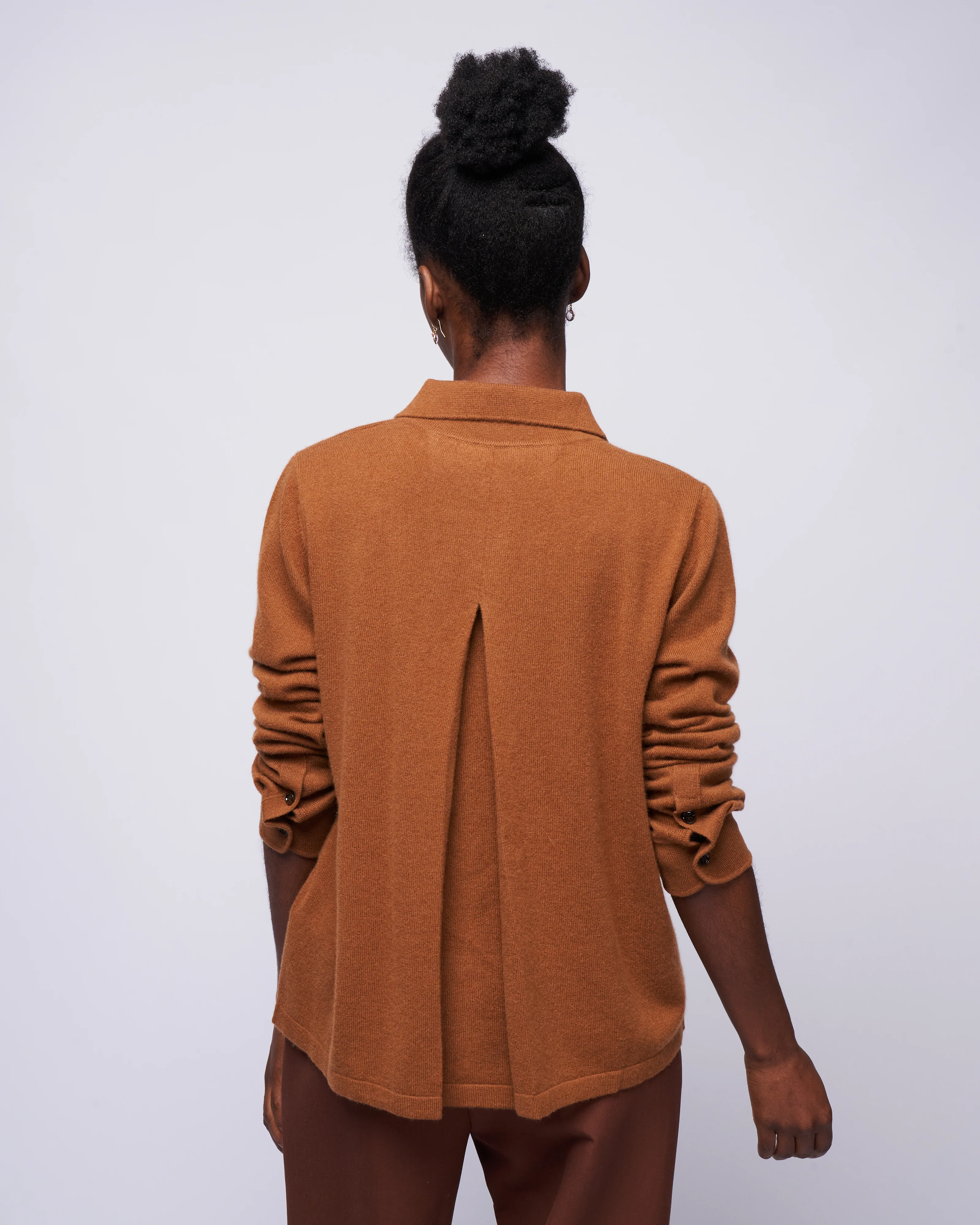 polo cardigan - pecan - Image 4