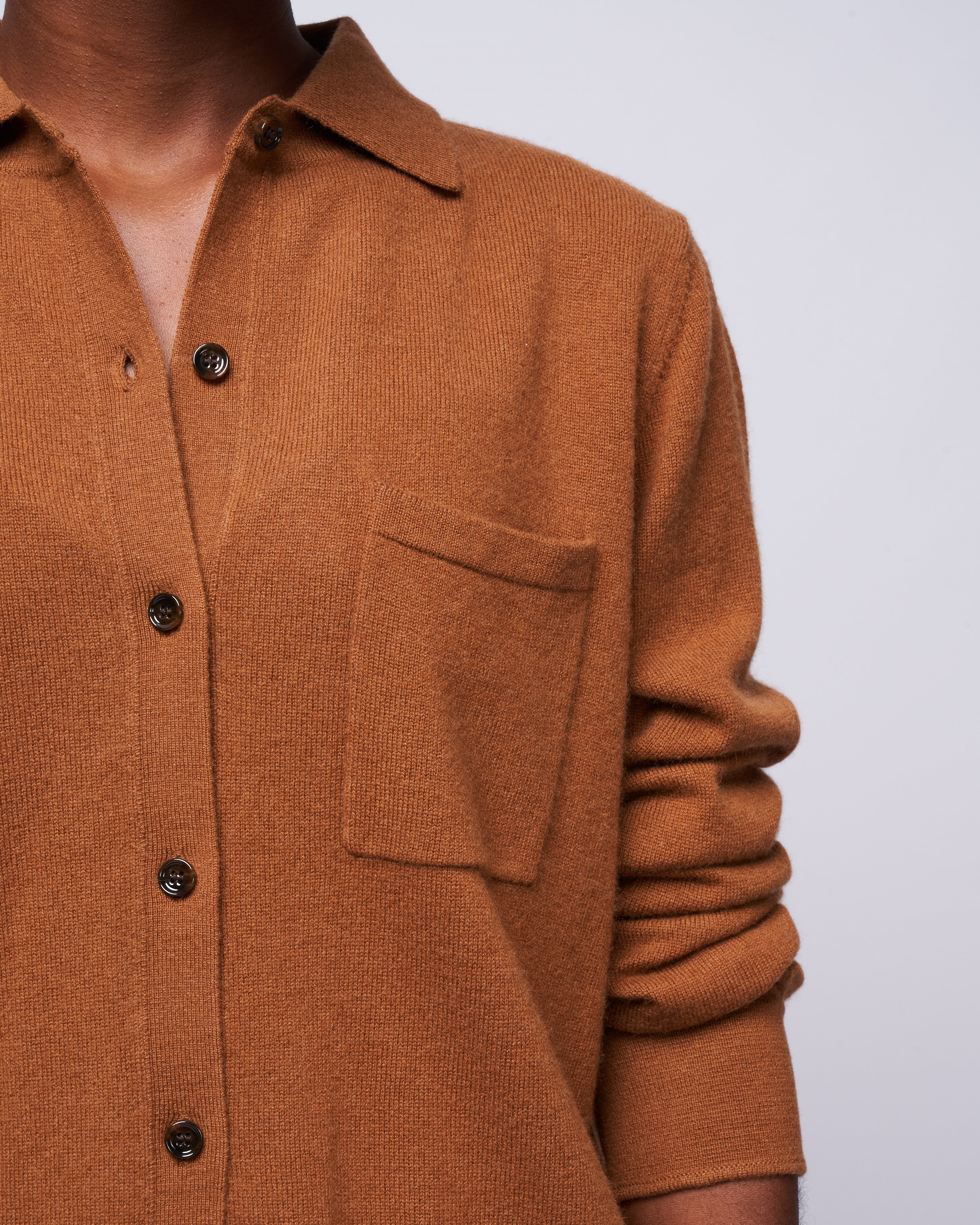 polo cardigan - pecan - Image 5
