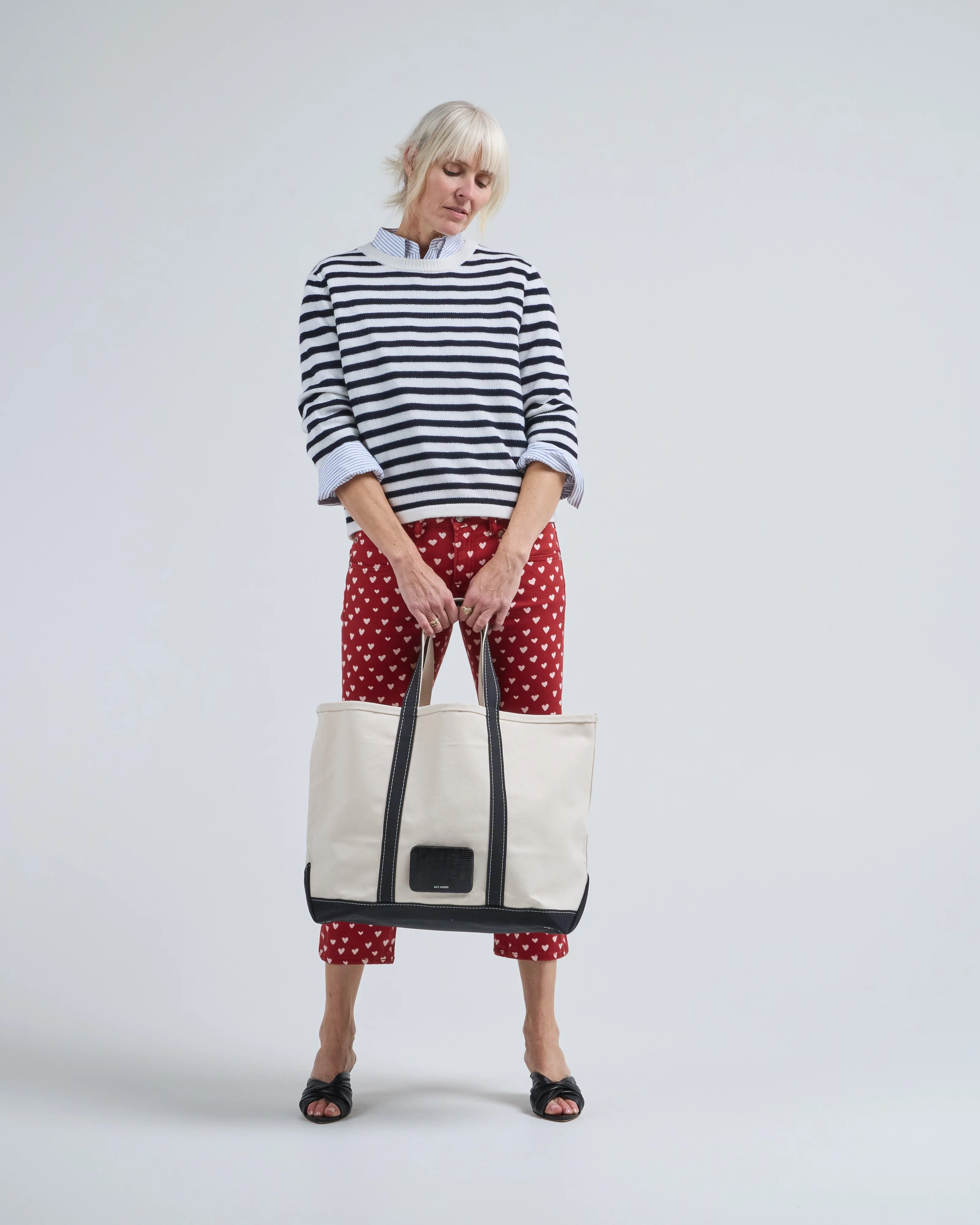 rd long sleeve crew neck striped sweater - Image 2