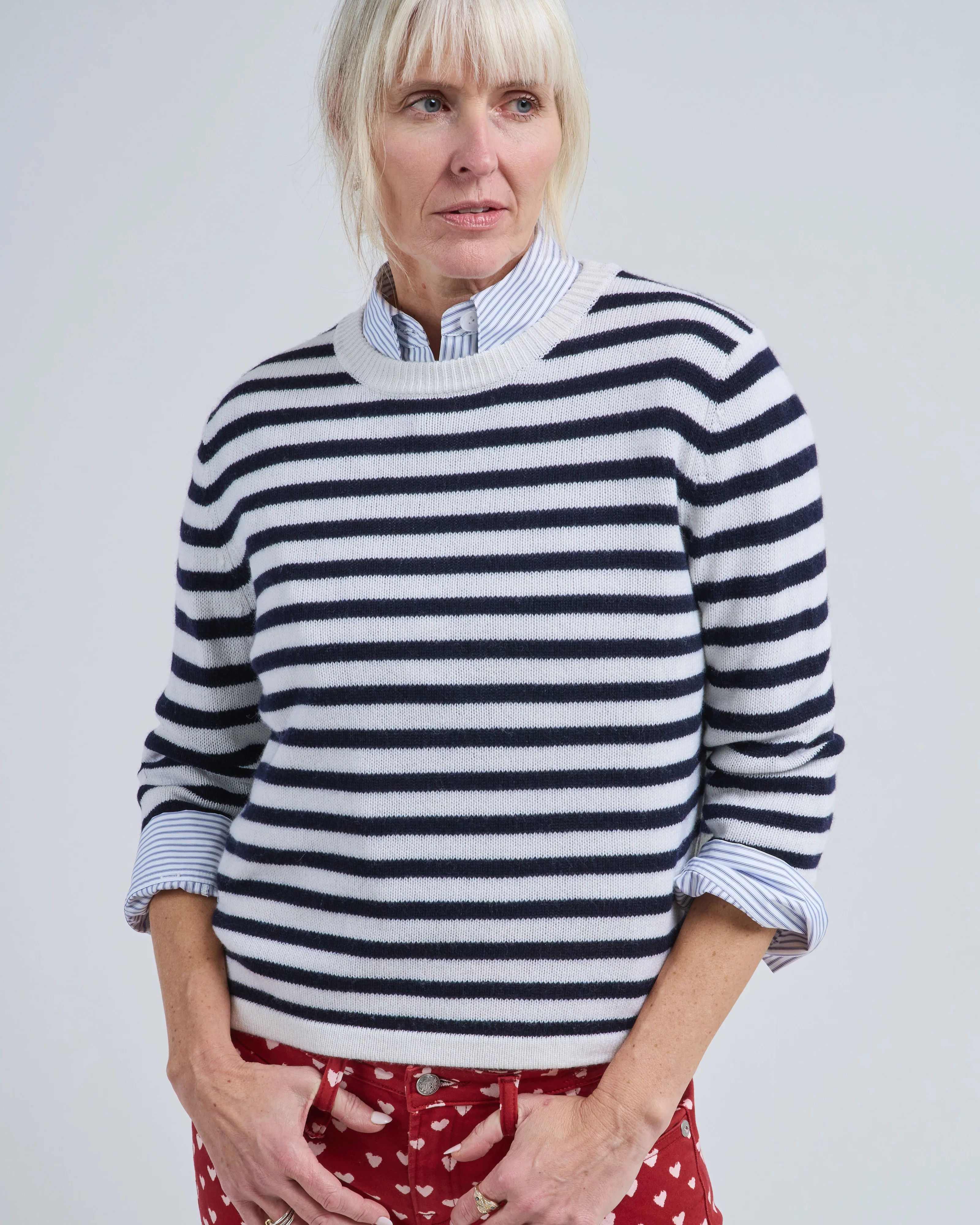 rd long sleeve crew neck striped sweater - Image 5