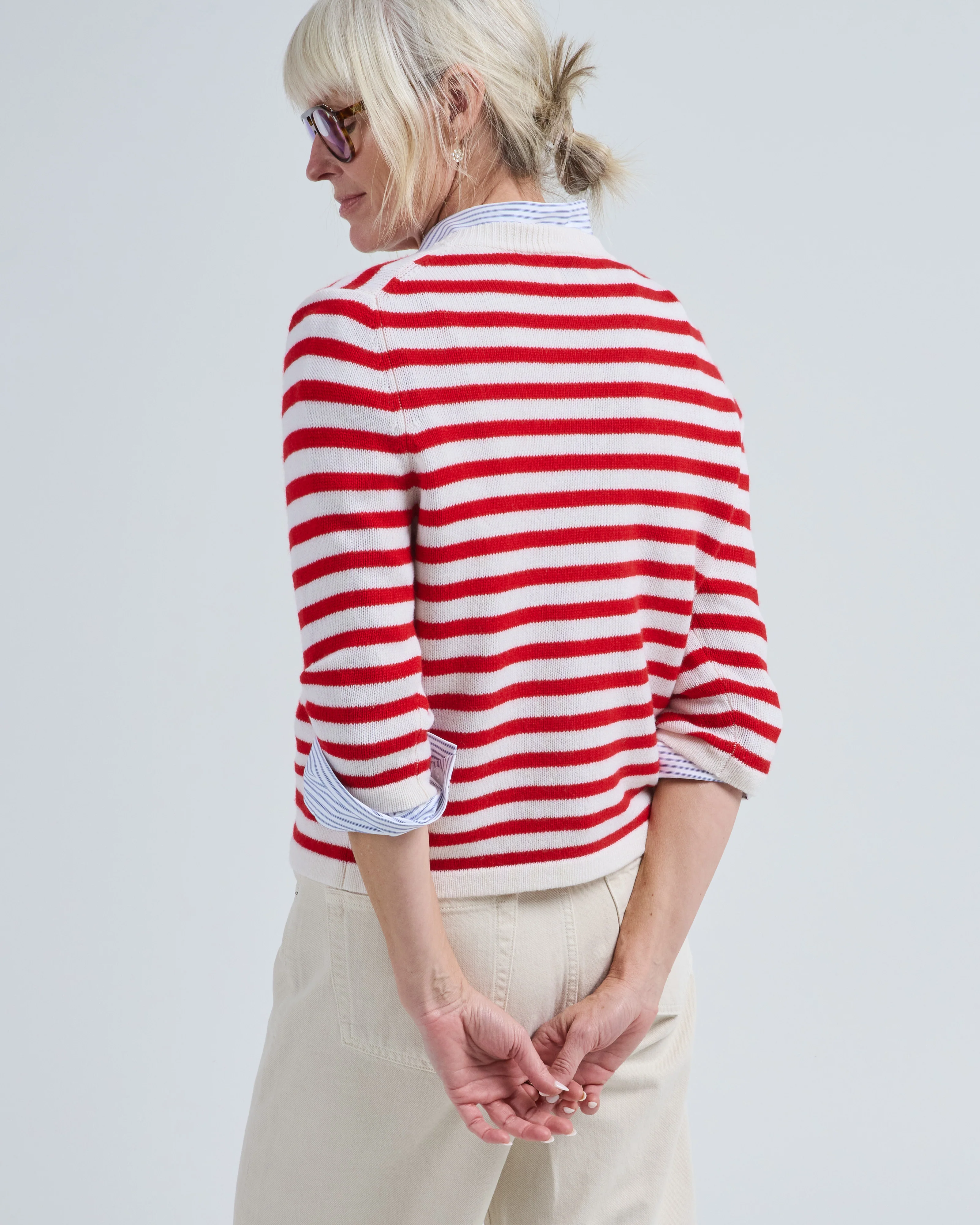 rd long sleeve crew neck striped sweater - Image 3