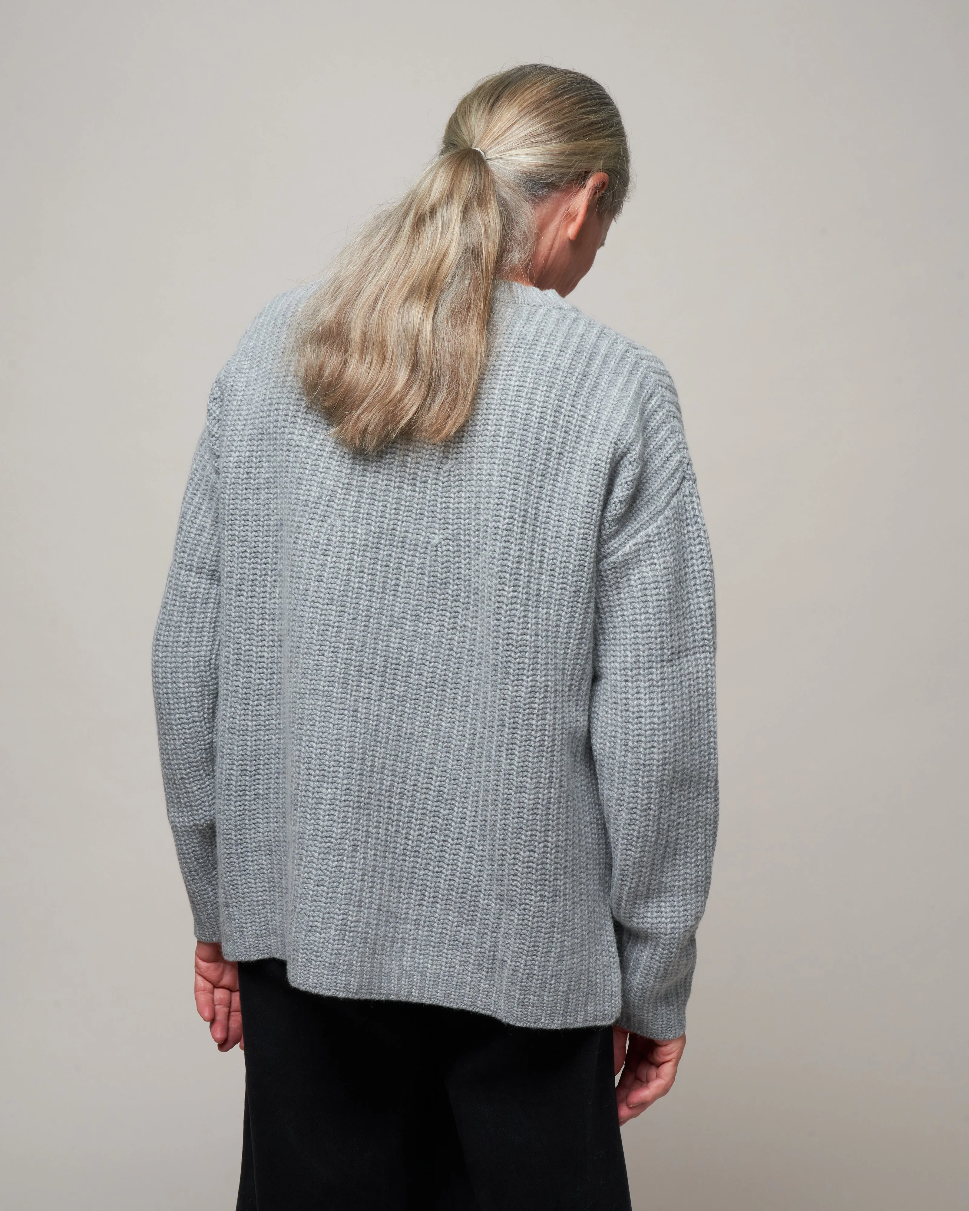 ribbed crewneck sweater - heather - Image 4