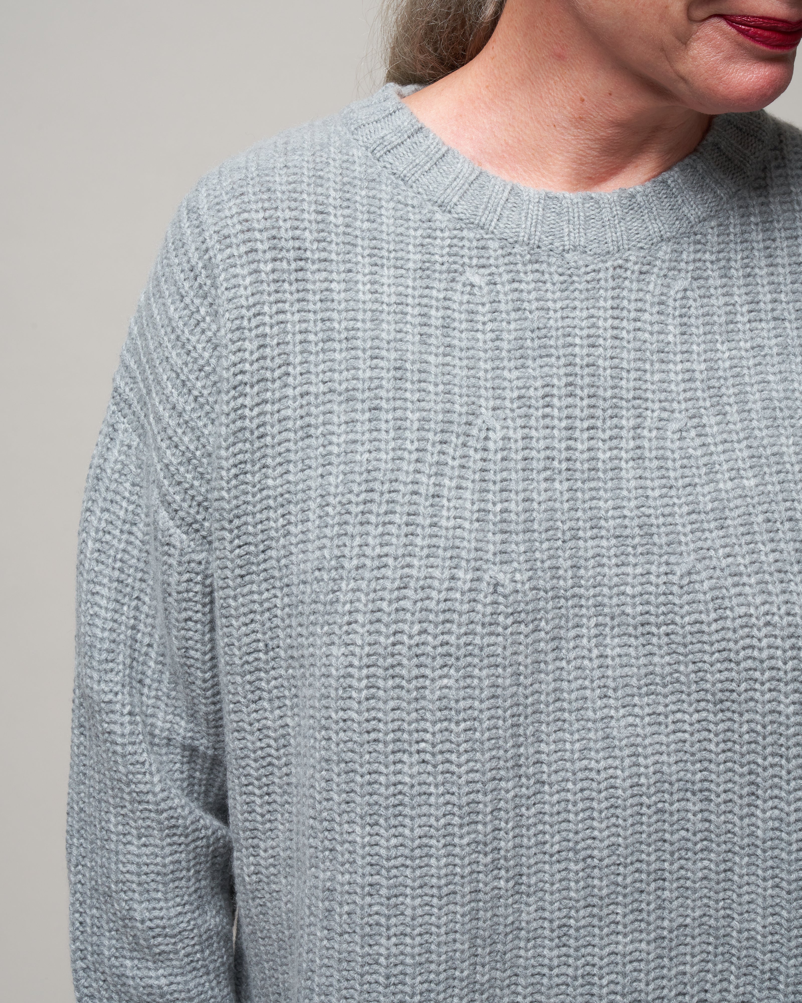 ribbed crewneck sweater - heather - Image 5