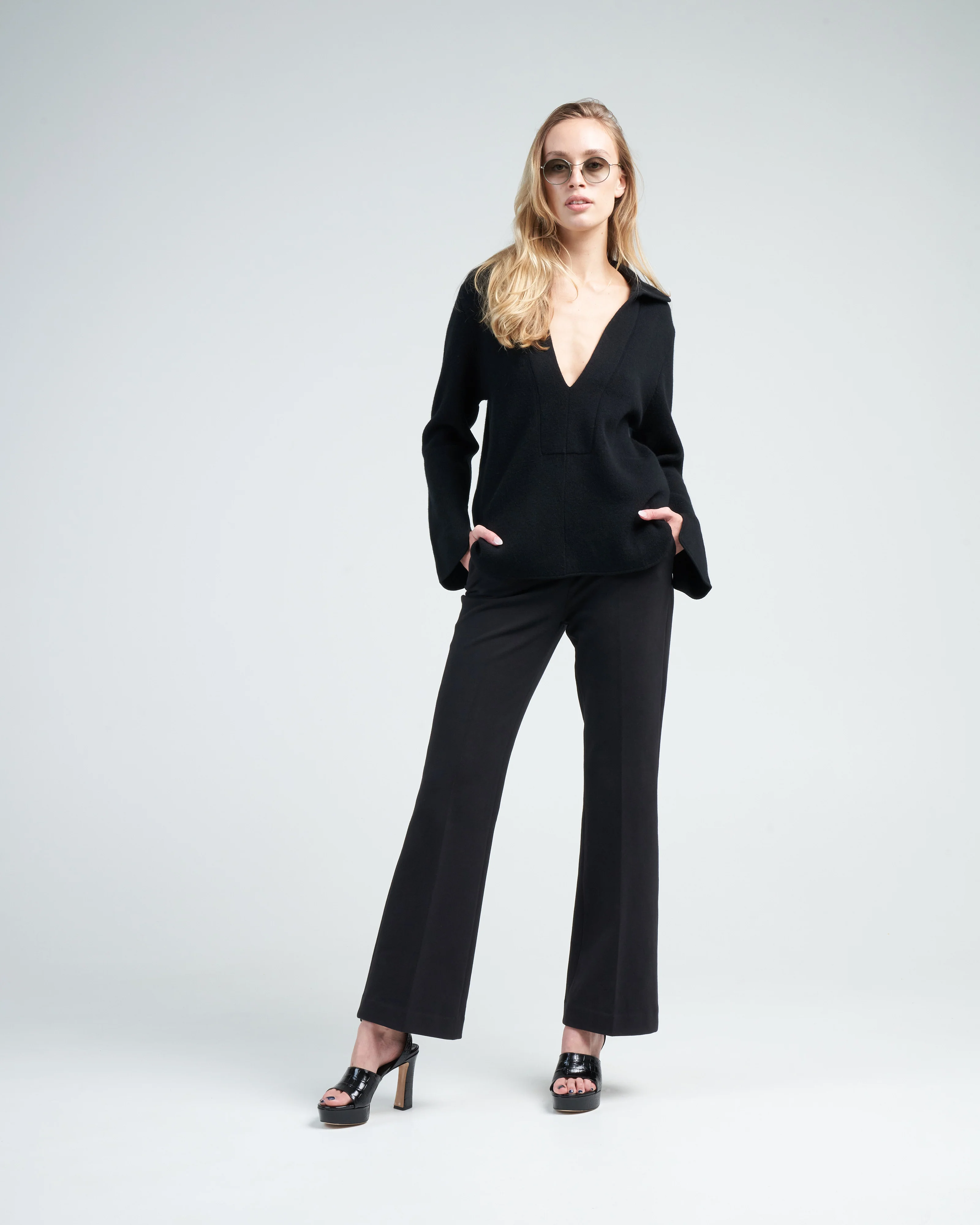 serafino deep-v polo sweater - Image 2