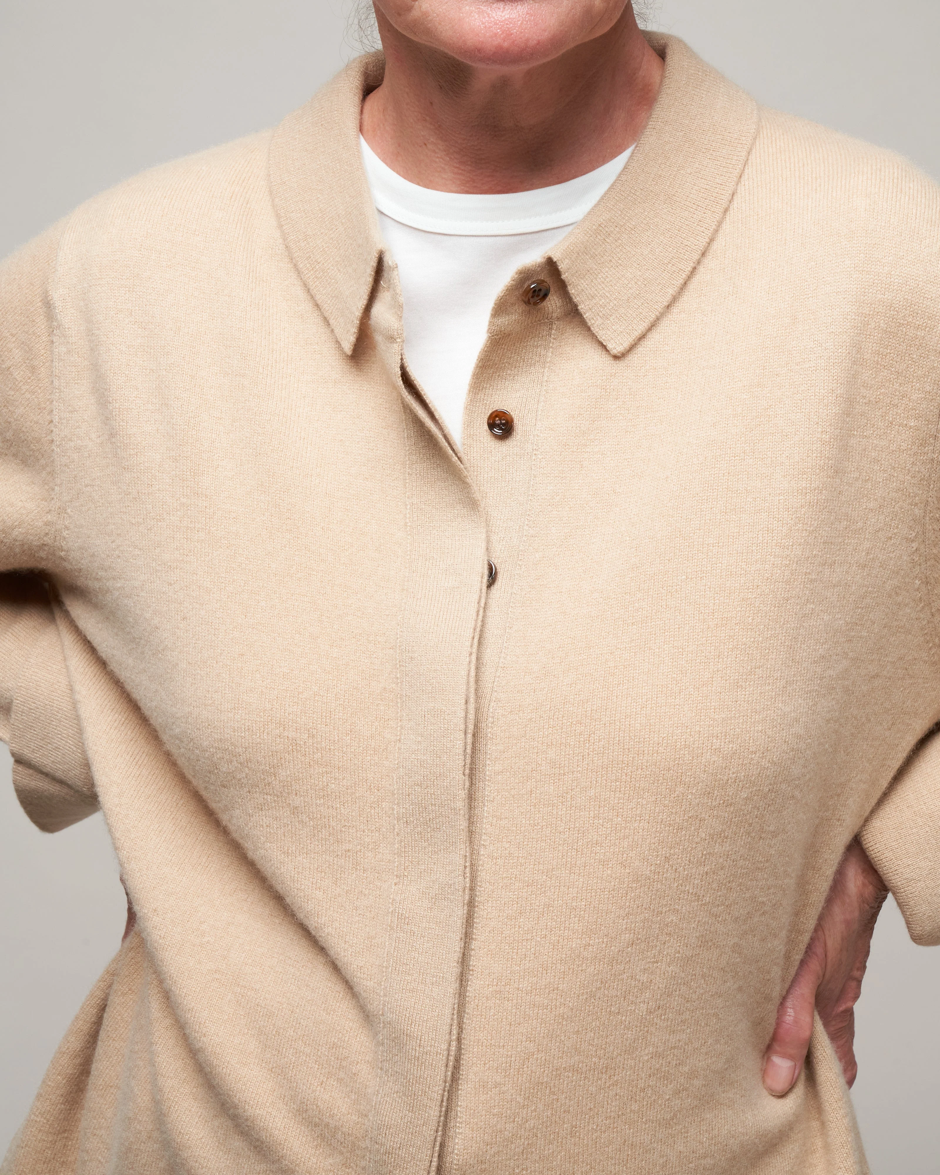 shirt cardigan - peanut butter - Image 5