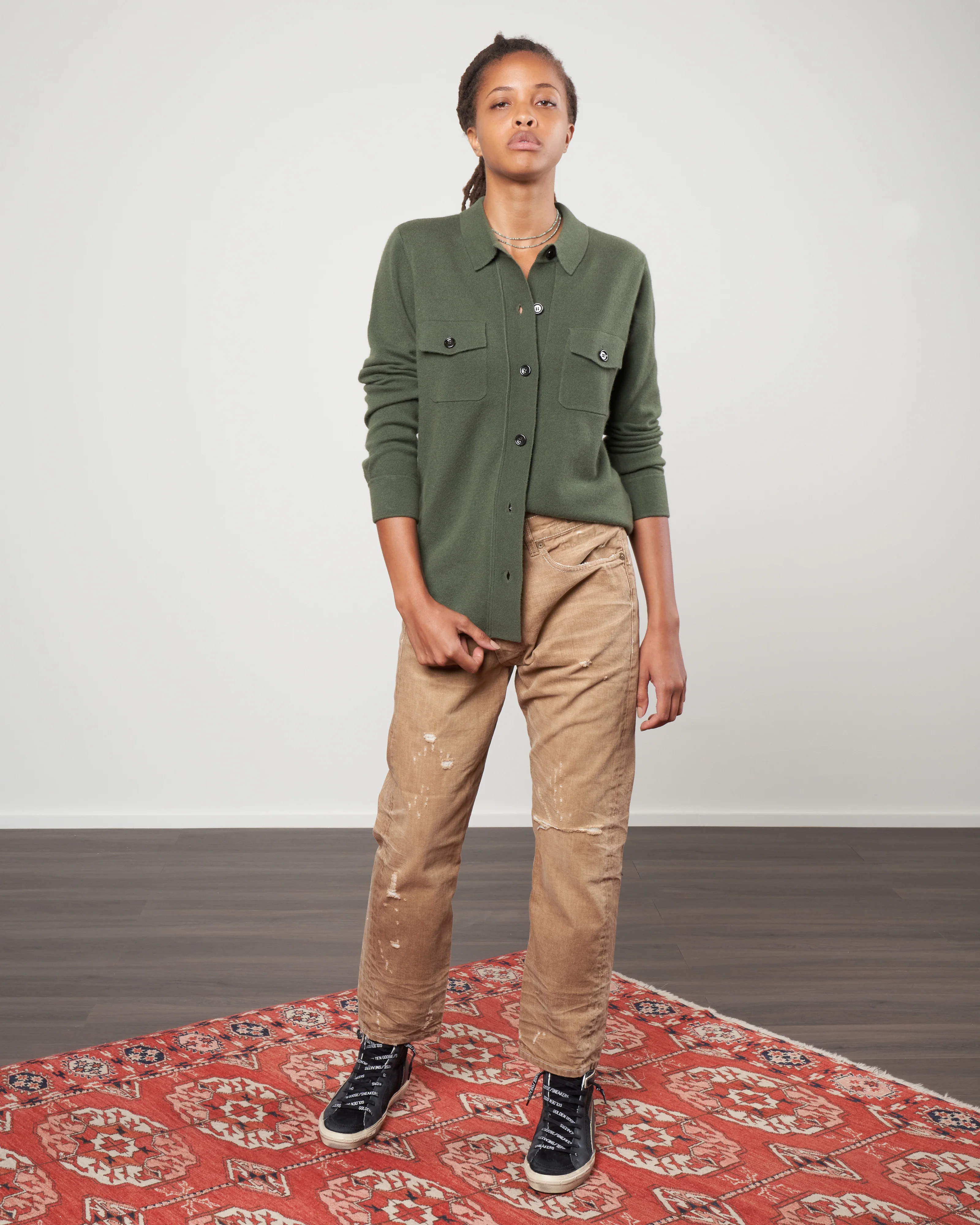 shirt jacket with pockets - cedar - Image 2