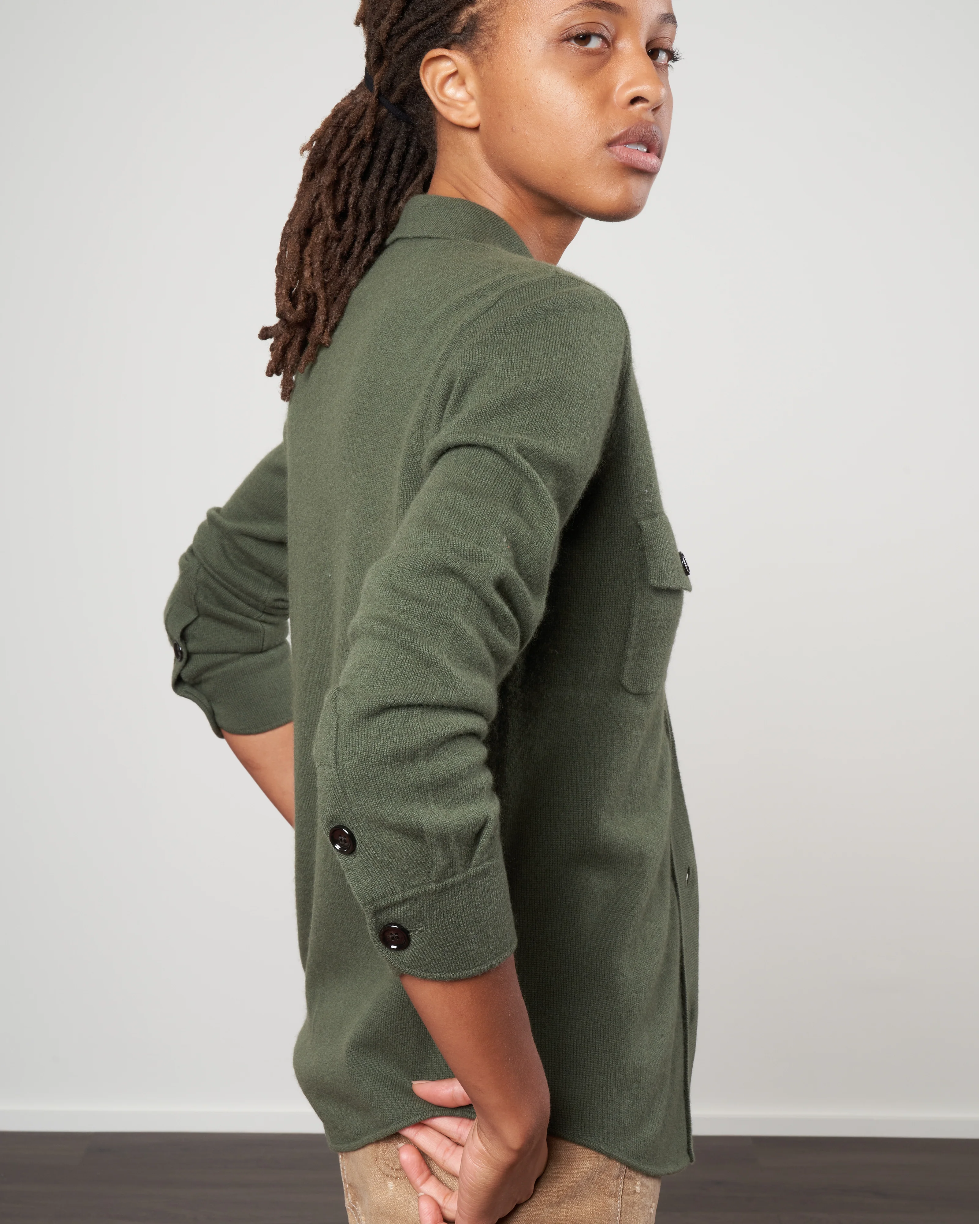 shirt jacket with pockets - cedar - Image 3