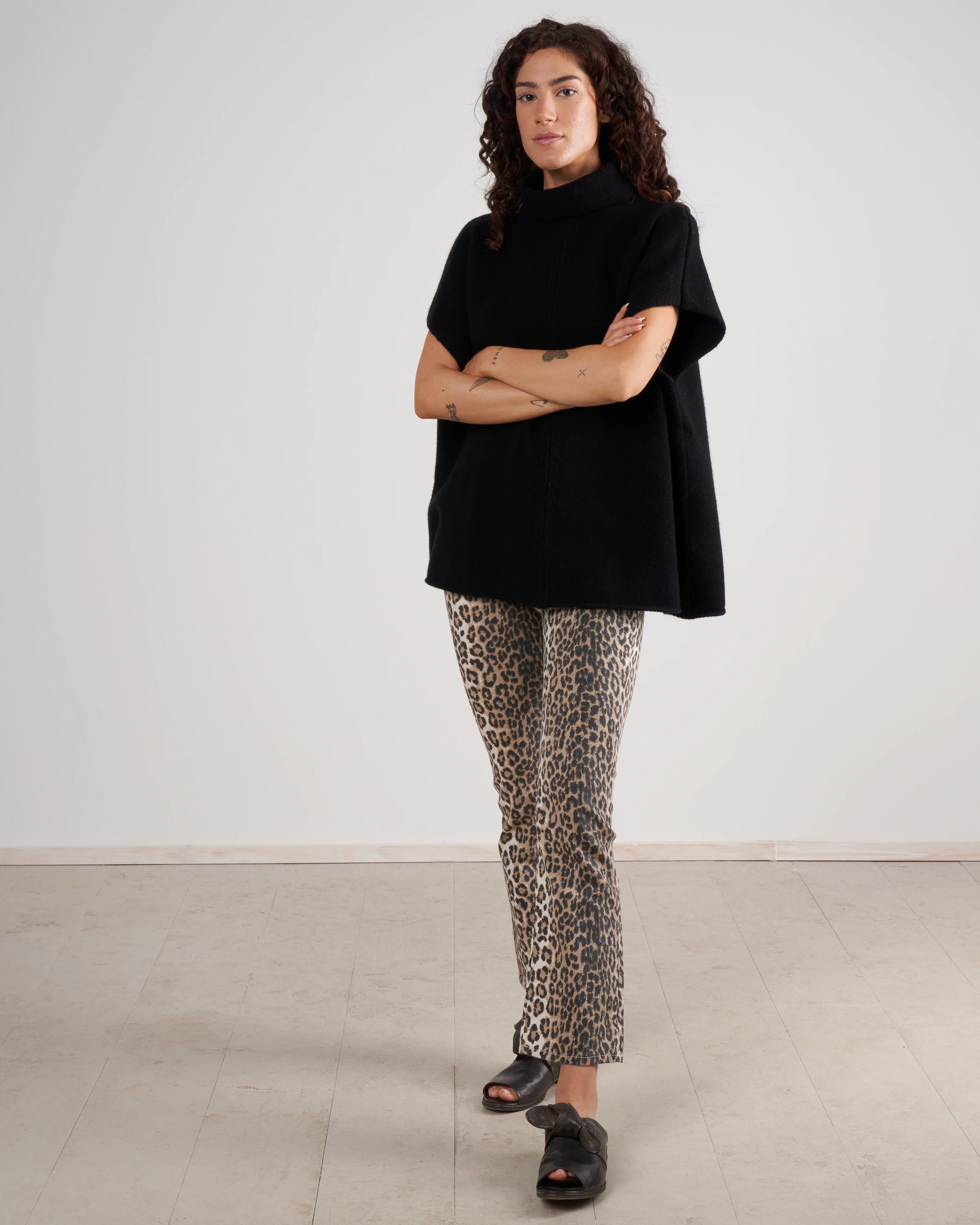 sleeveless mockneck tunic - noir cc7-90 - Image 2
