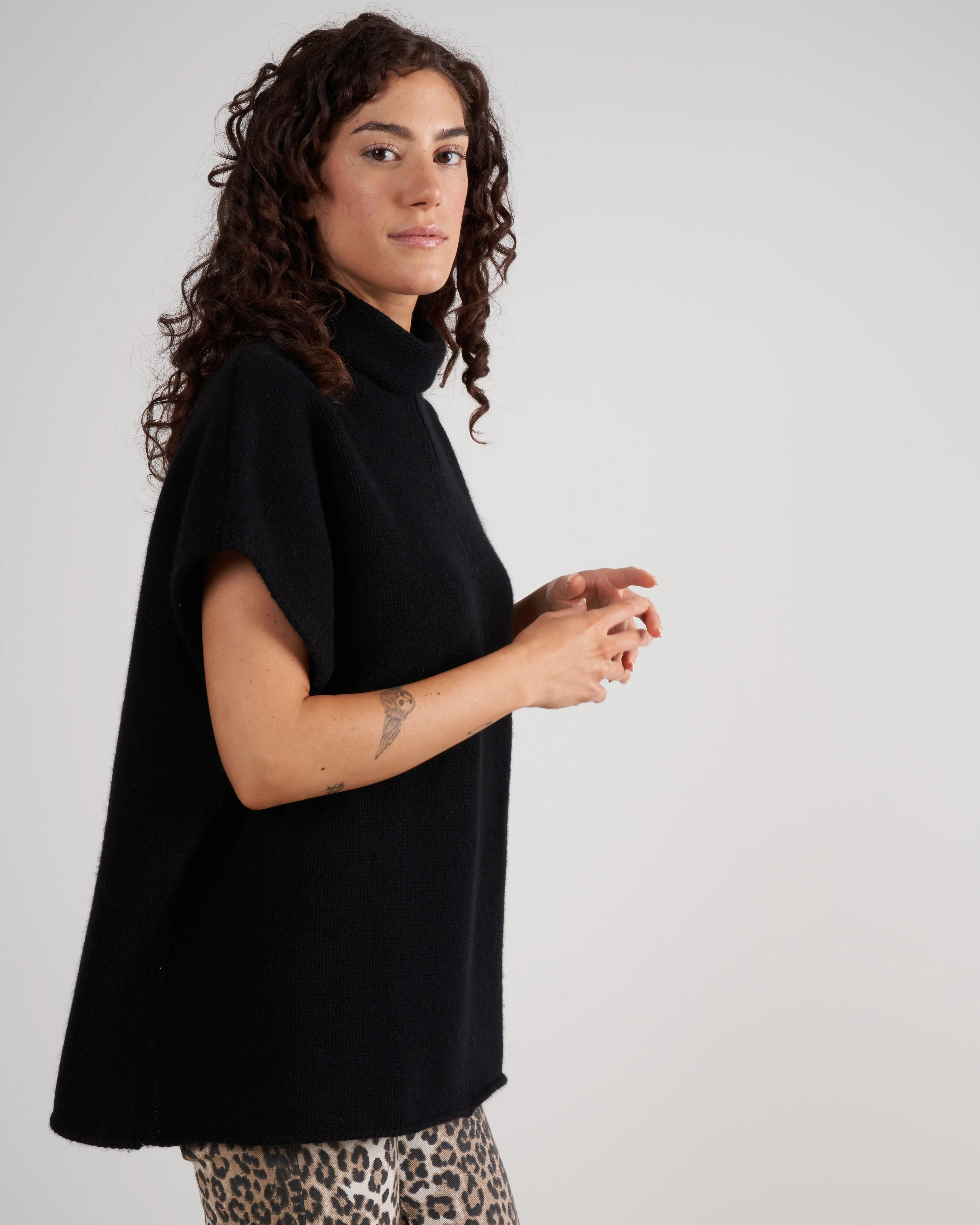 sleeveless mockneck tunic - noir cc7-90 - Image 3