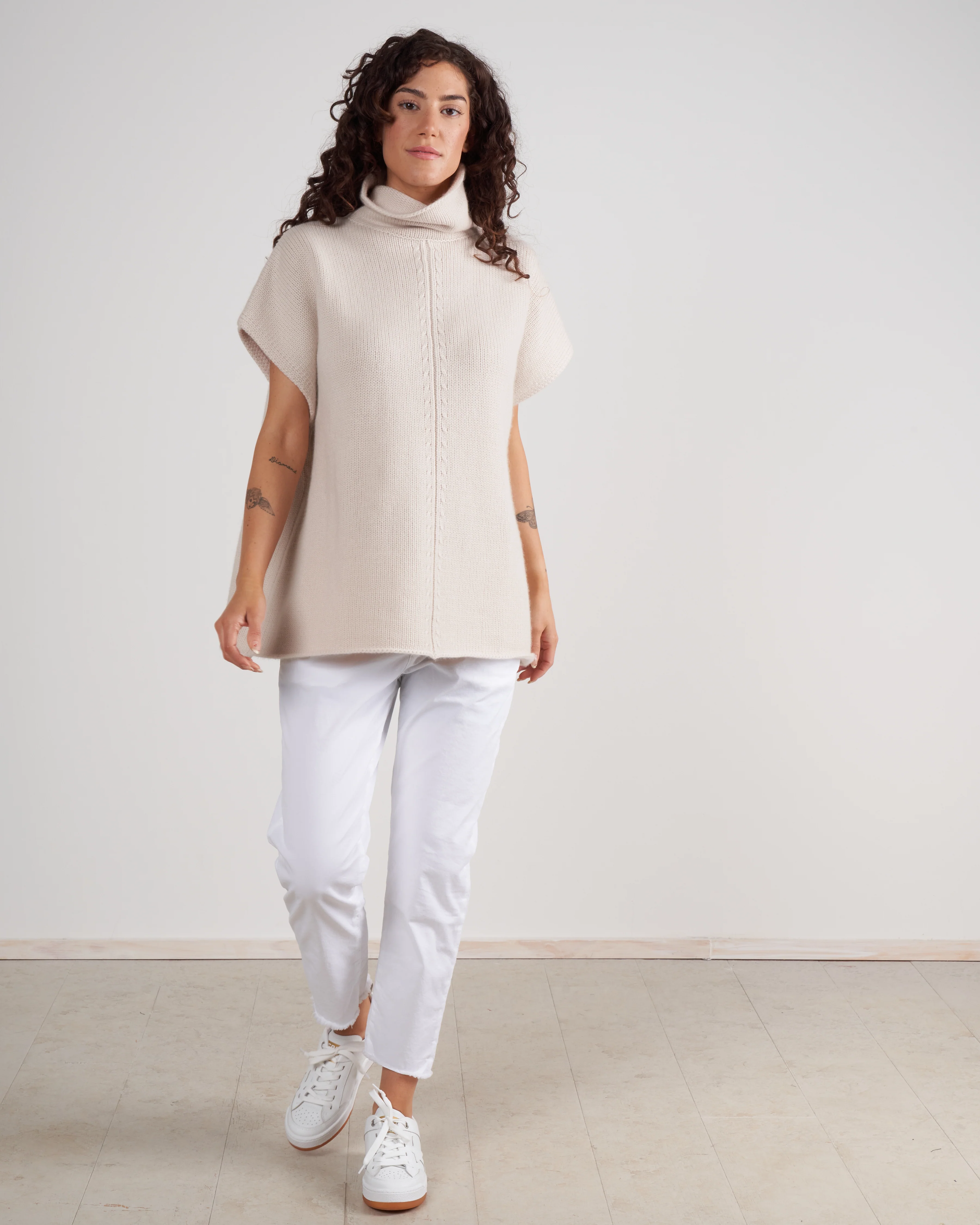 sleeveless mockneck tunic - shadow white cc7-41 - Image 2