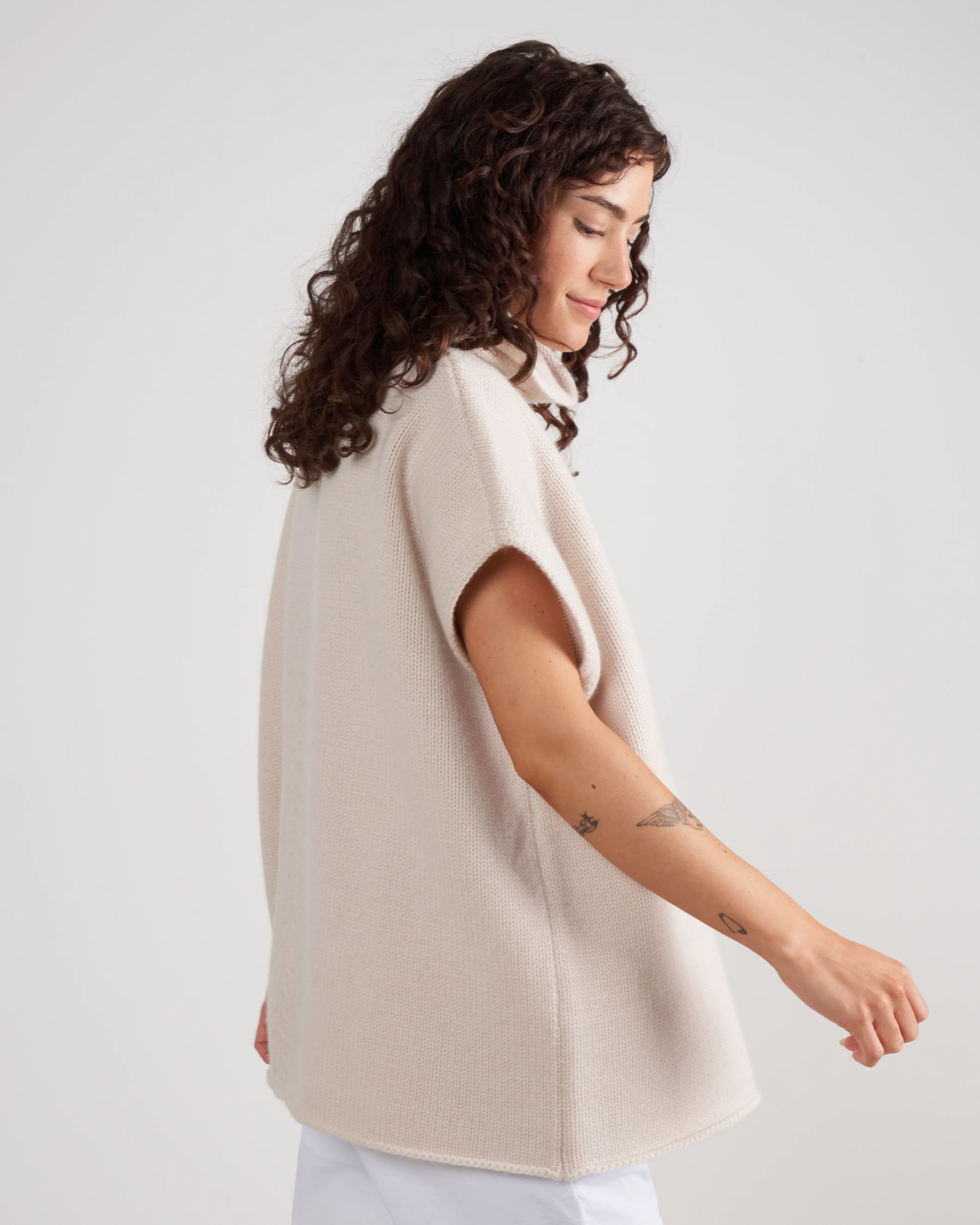 sleeveless mockneck tunic - shadow white cc7-41 - Image 3