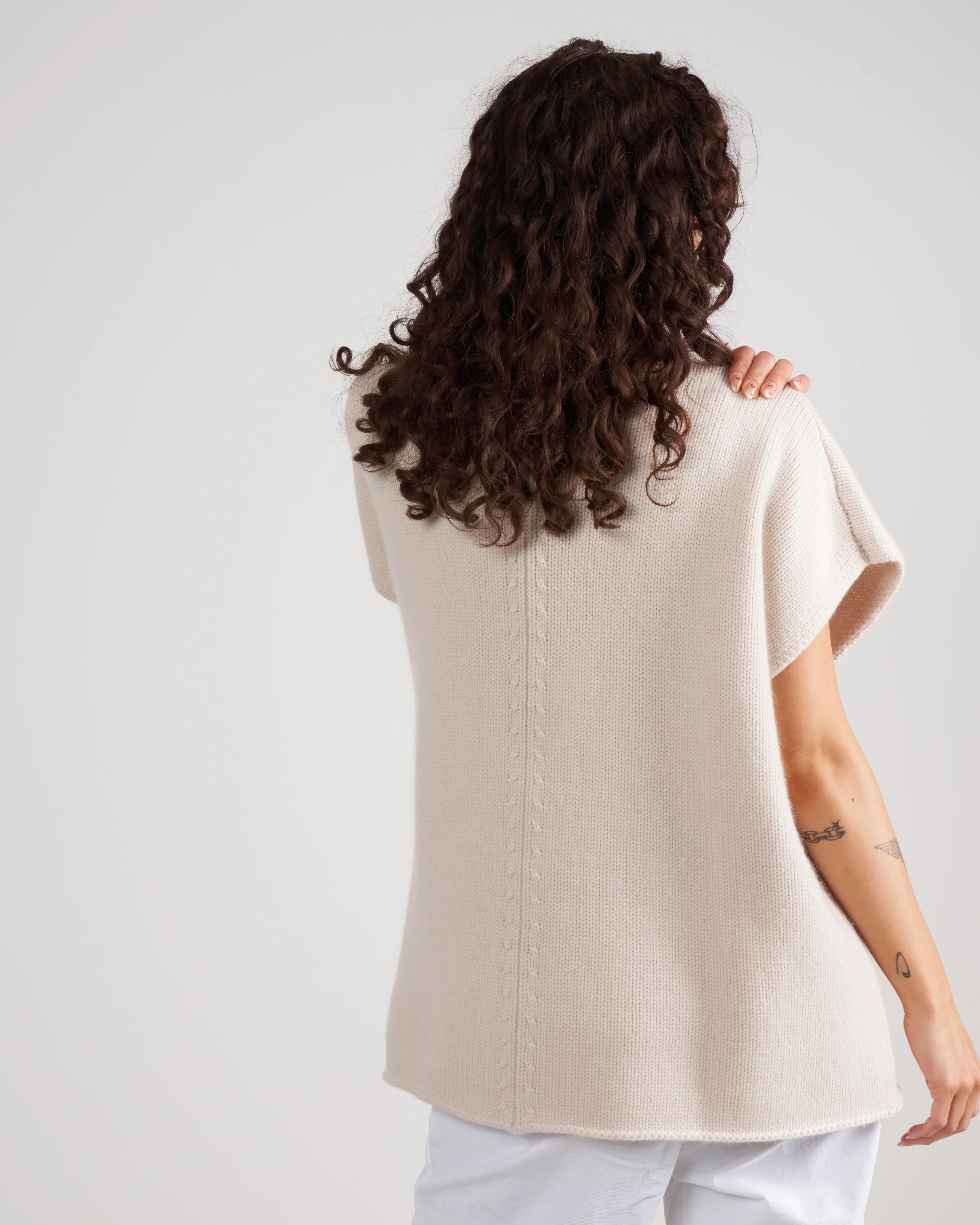 sleeveless mockneck tunic - shadow white cc7-41 - Image 4